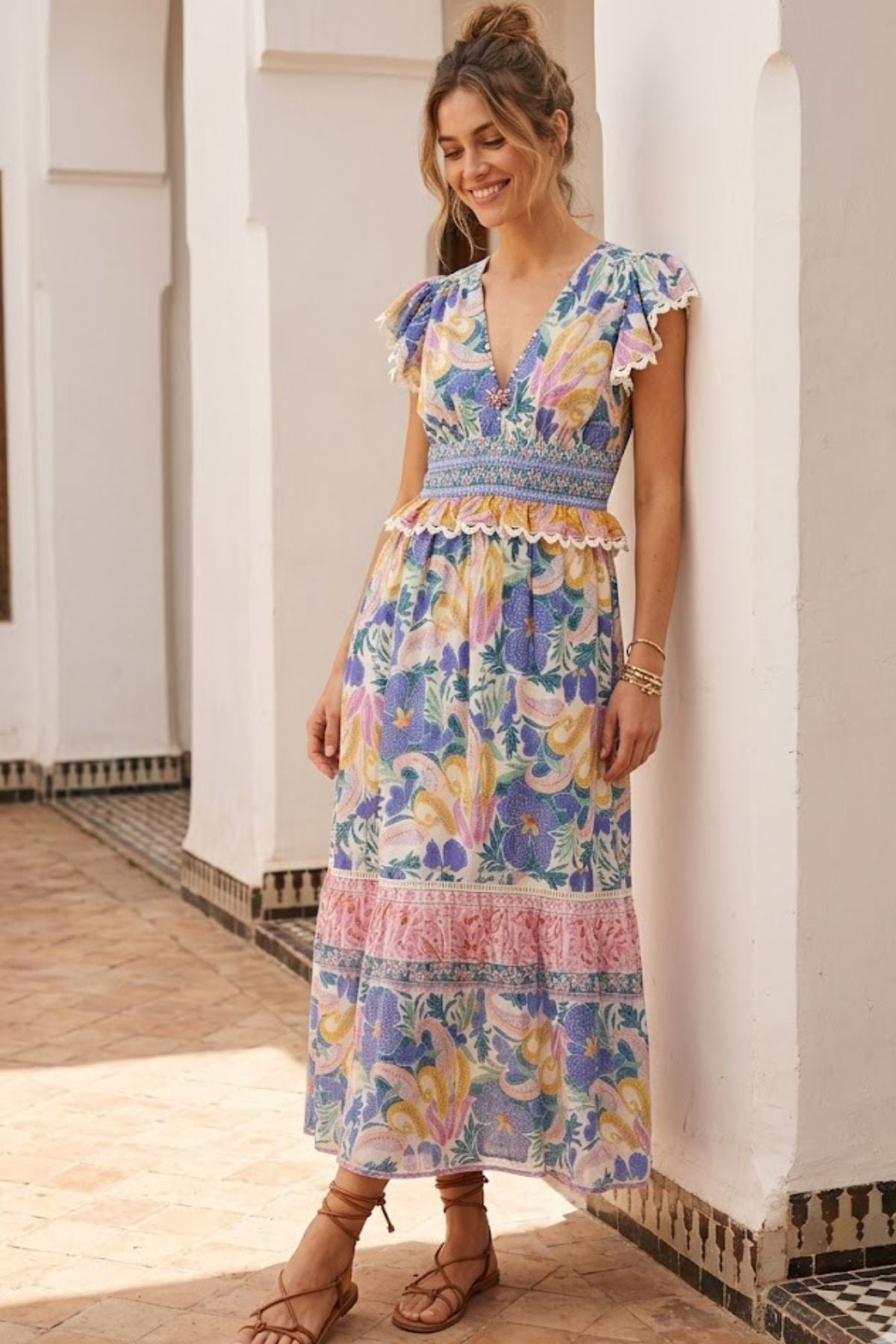 Robe longue imprimée MOUNIA