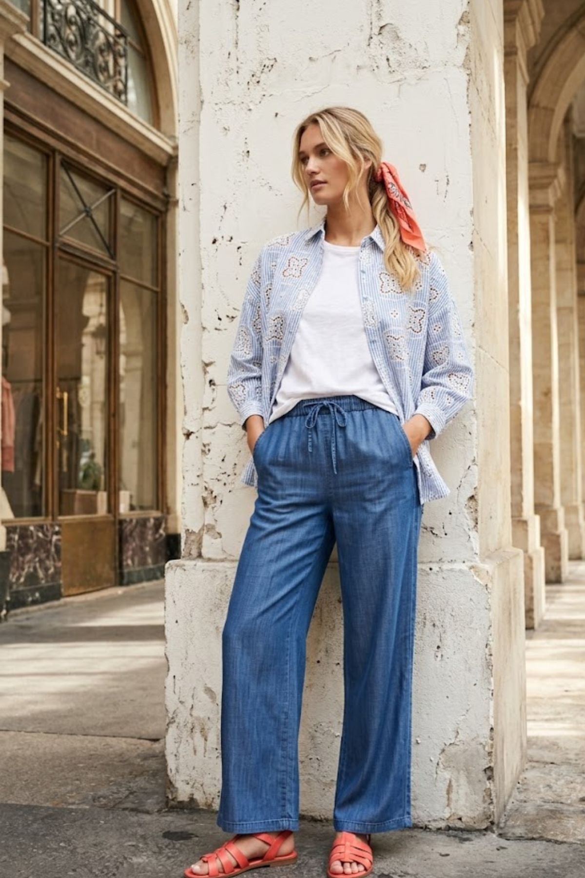 Pantalon droit effet jean BABETTE