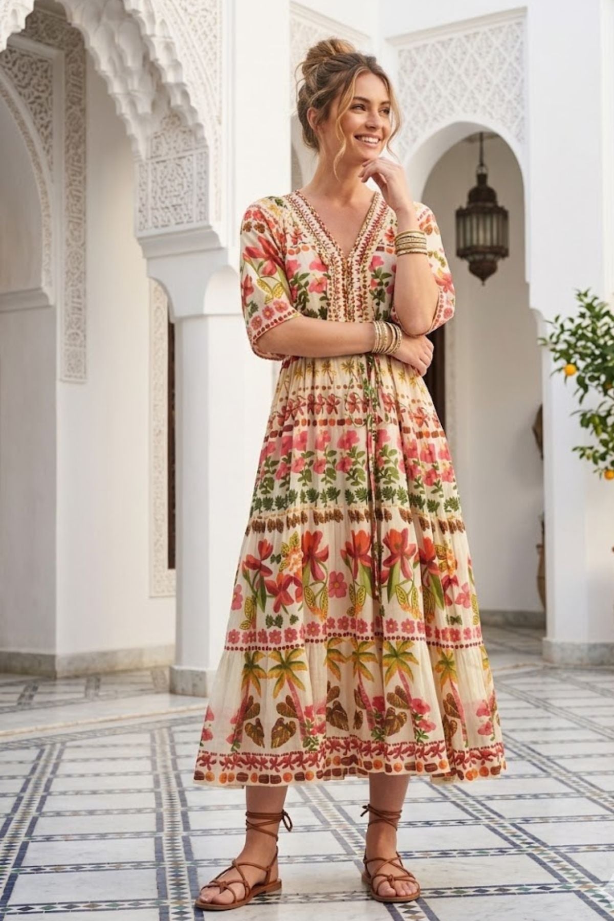 Robe longue imprimée MILDRED