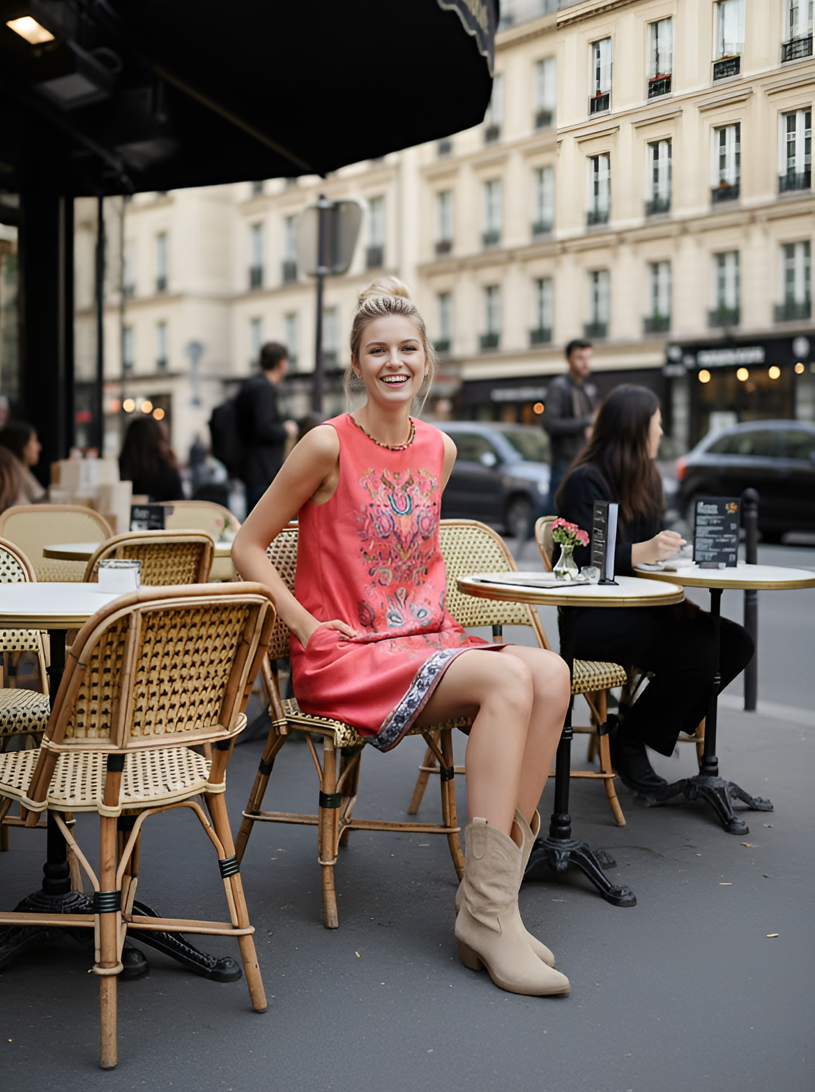 Robe droite courte imprimée MORSE