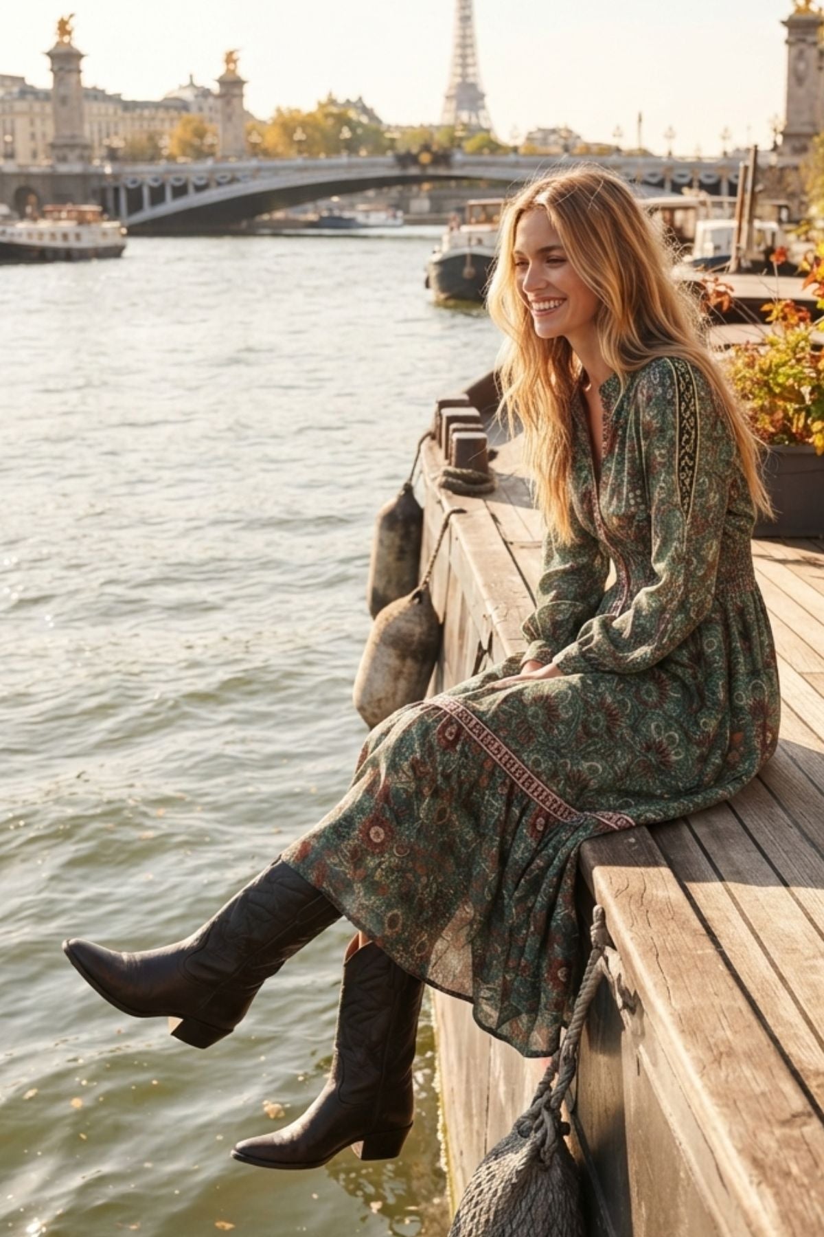 Robe longue imprimée FANETTE