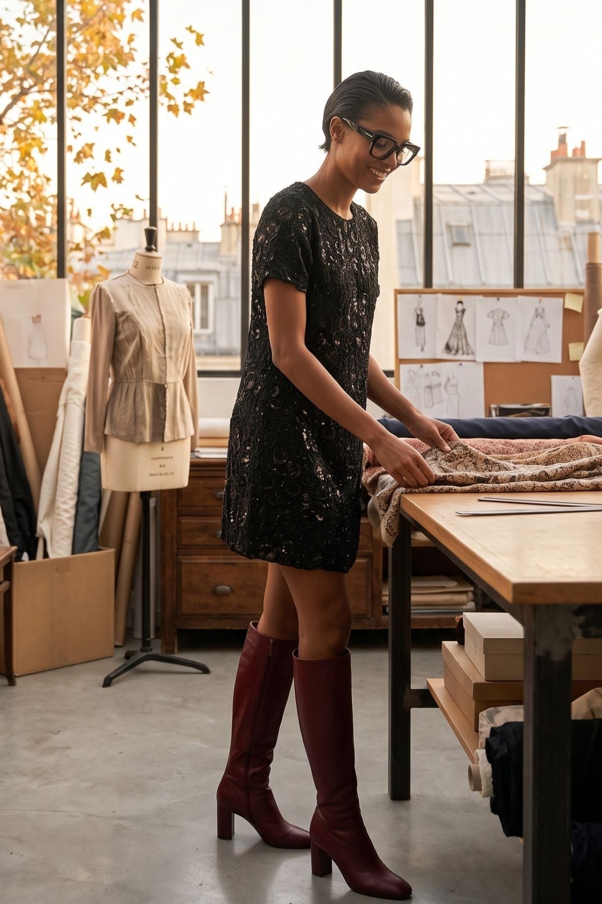 Robe courte à paillettes ALICE