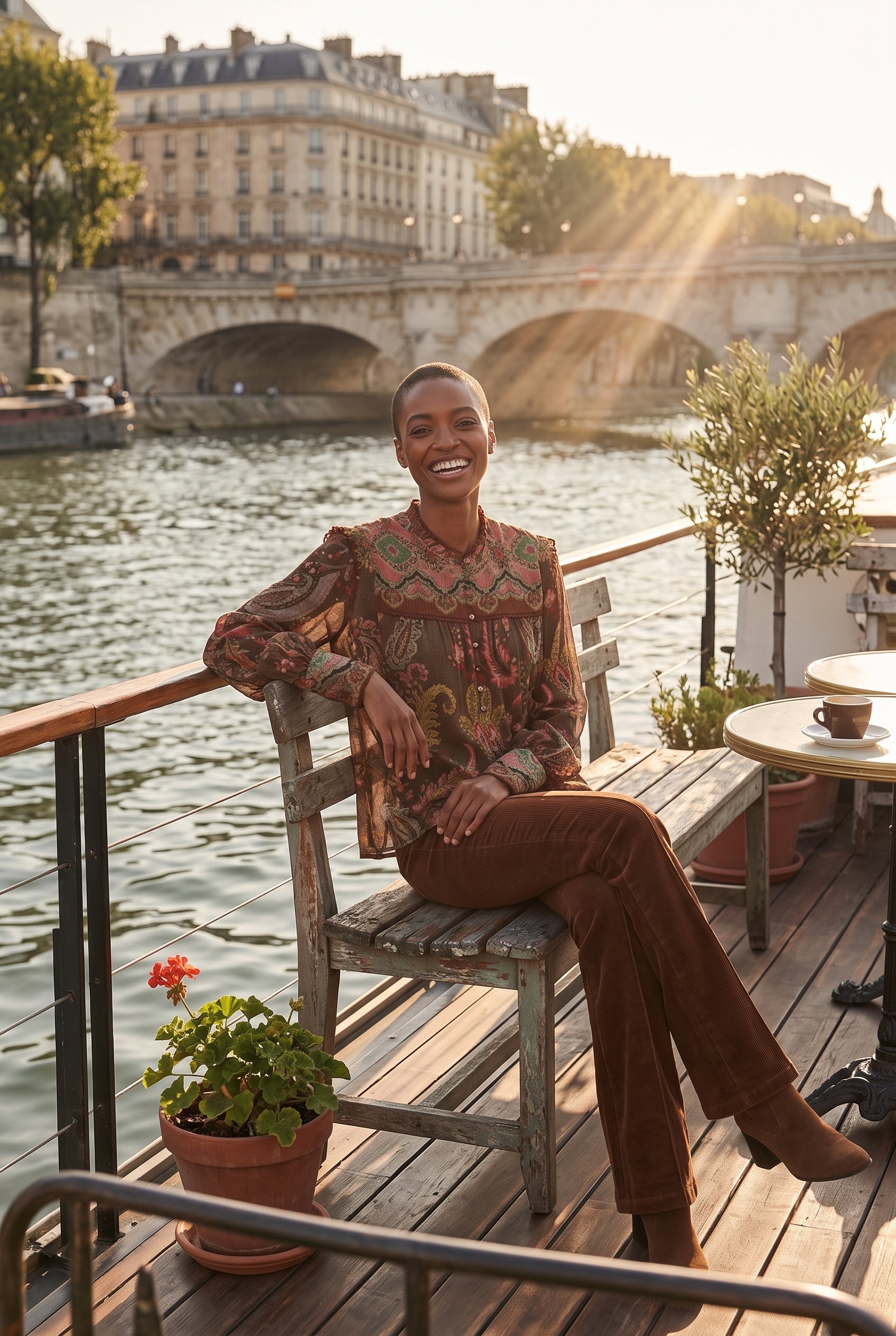 Blouse imprimée manches longues MARIE