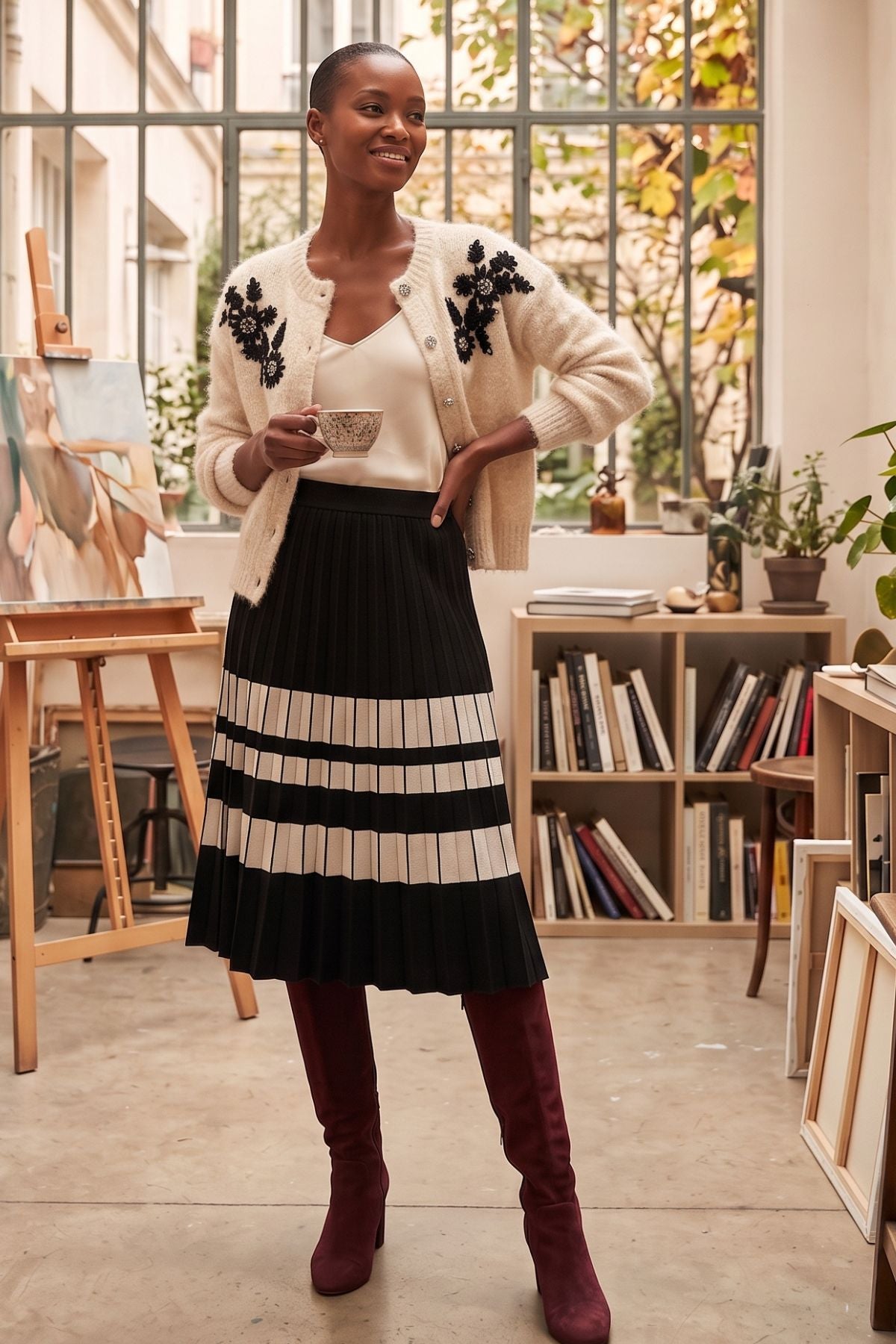 Gilet en maille brodée ELISABETH