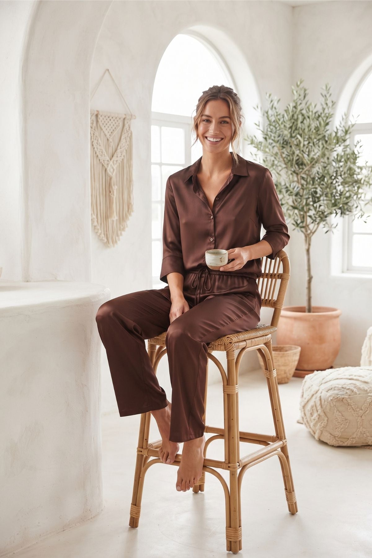 Pantalon en satin CAPUCINE