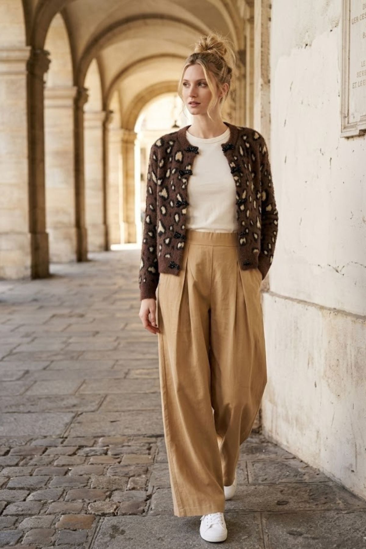 Cardigan en maille léopard BETHANY