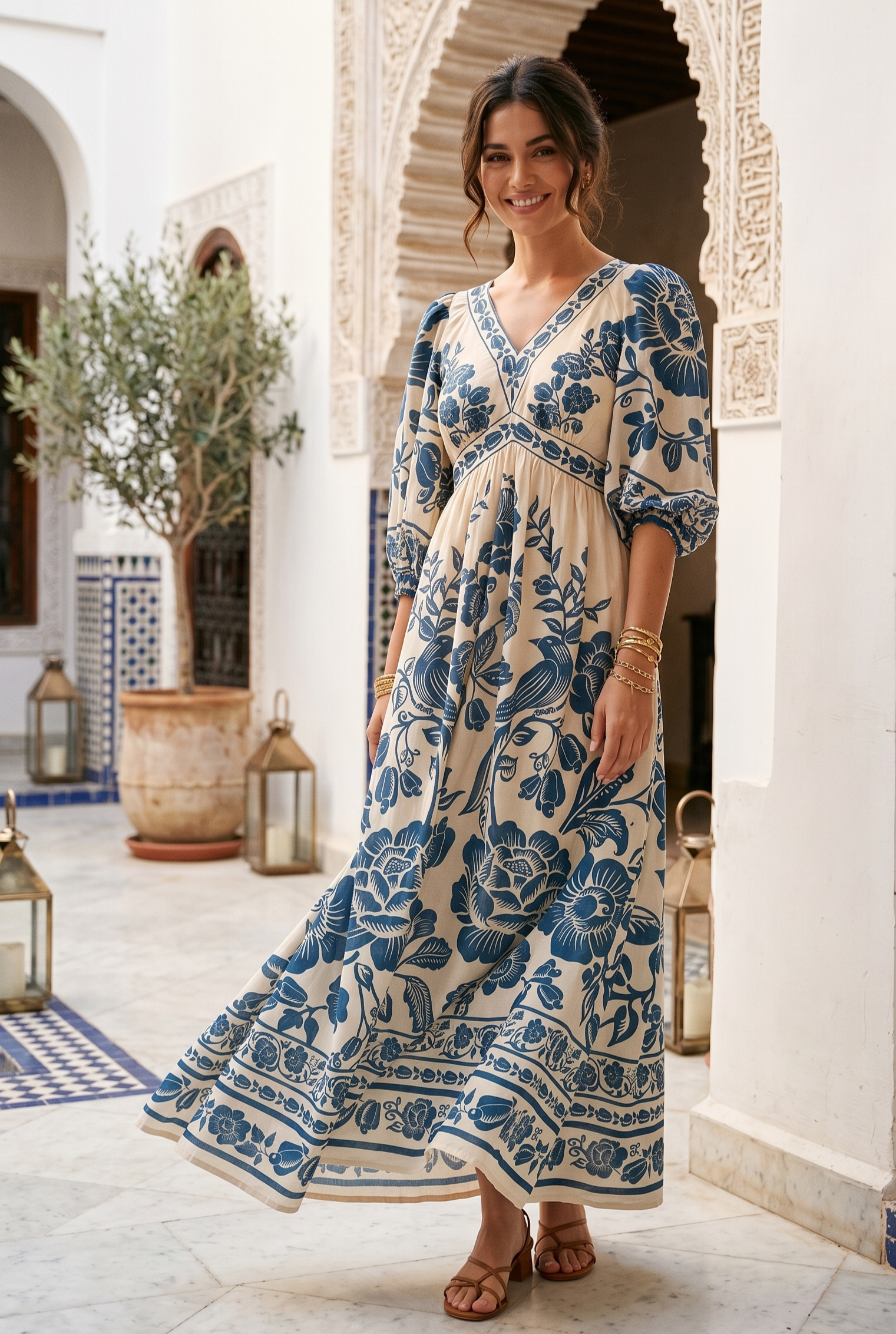 Robe longue imprimée MAHEE