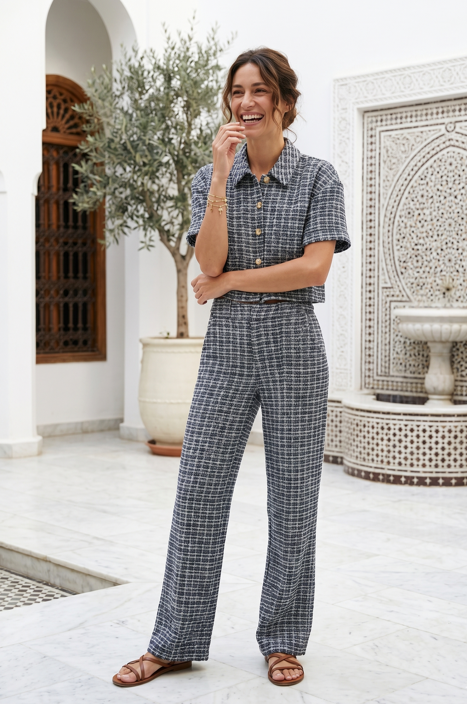 Chemise courte tweed ALICE