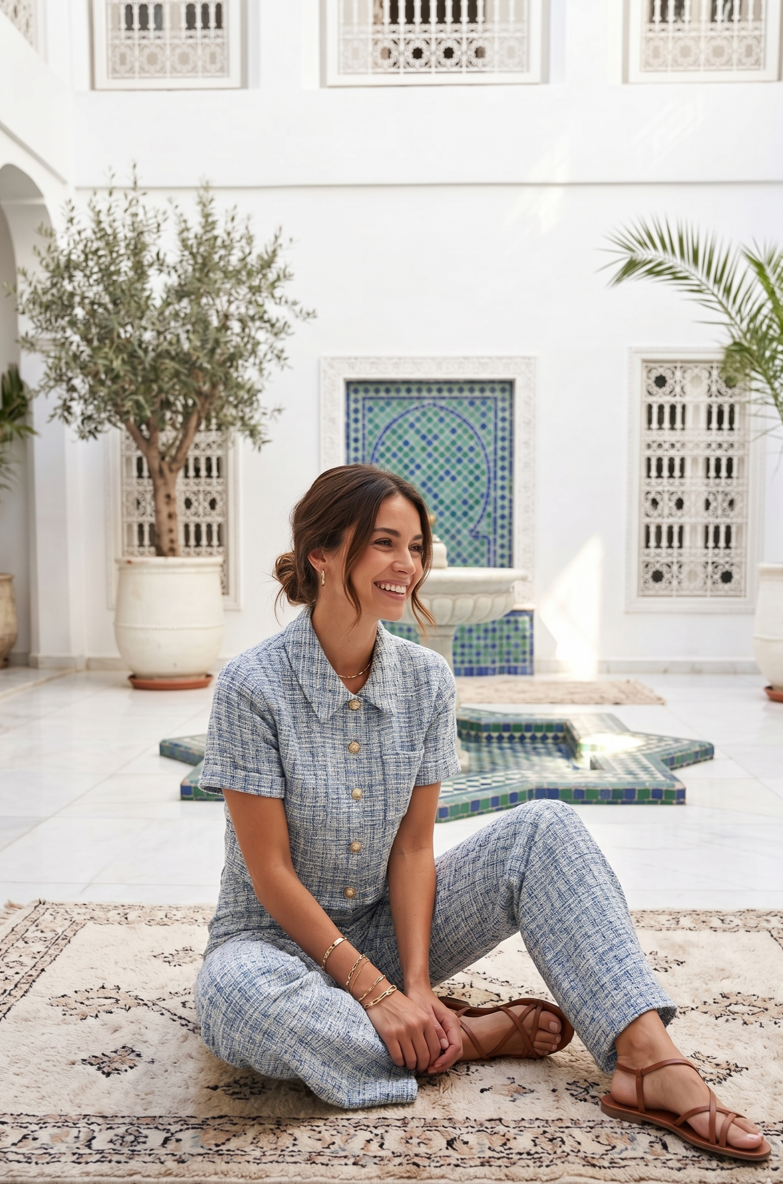 Pantalon droit en tweed BARCELONE