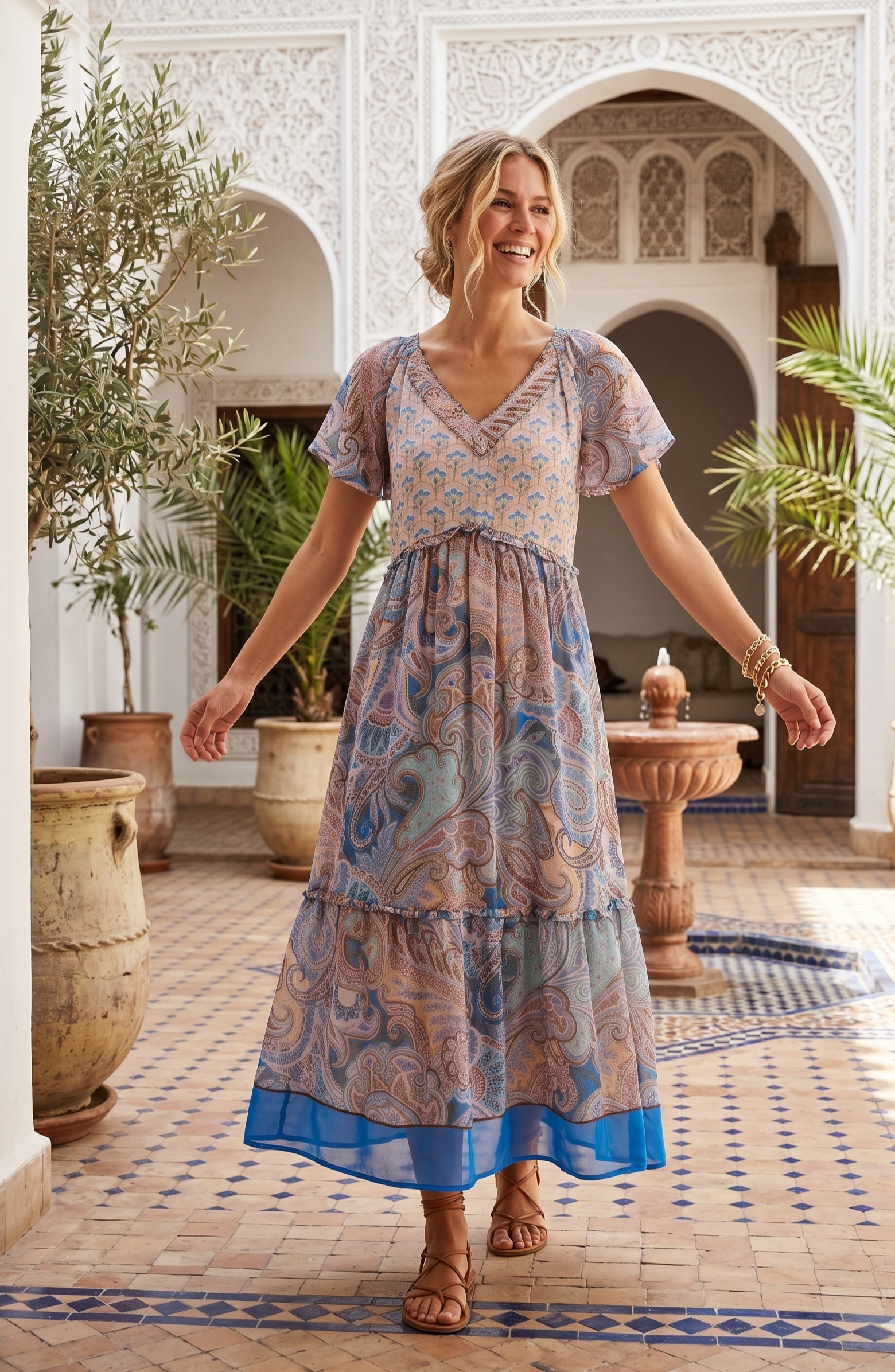 Robe longue imprimée MAYA