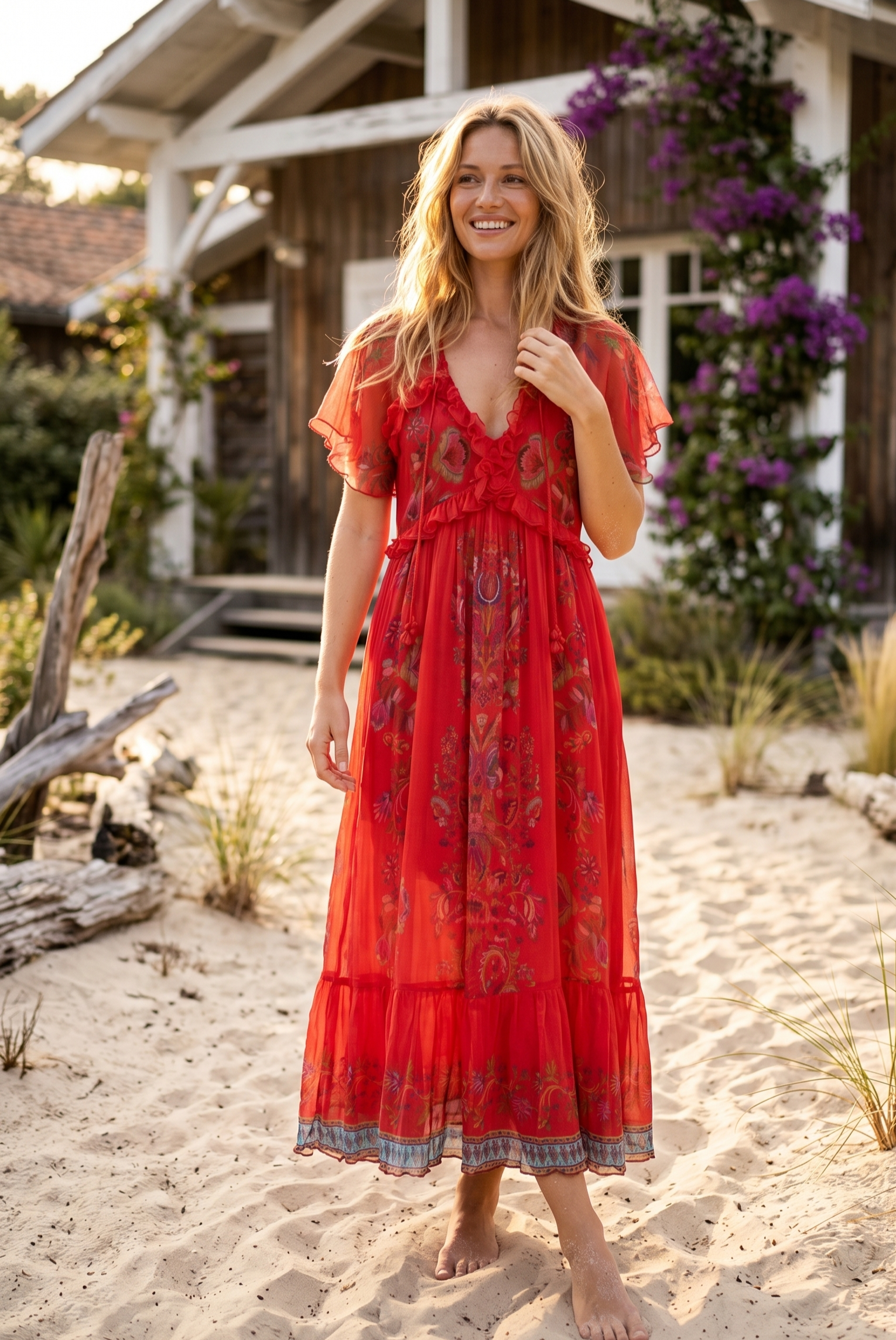 Robe longue imprimée MIREILLE