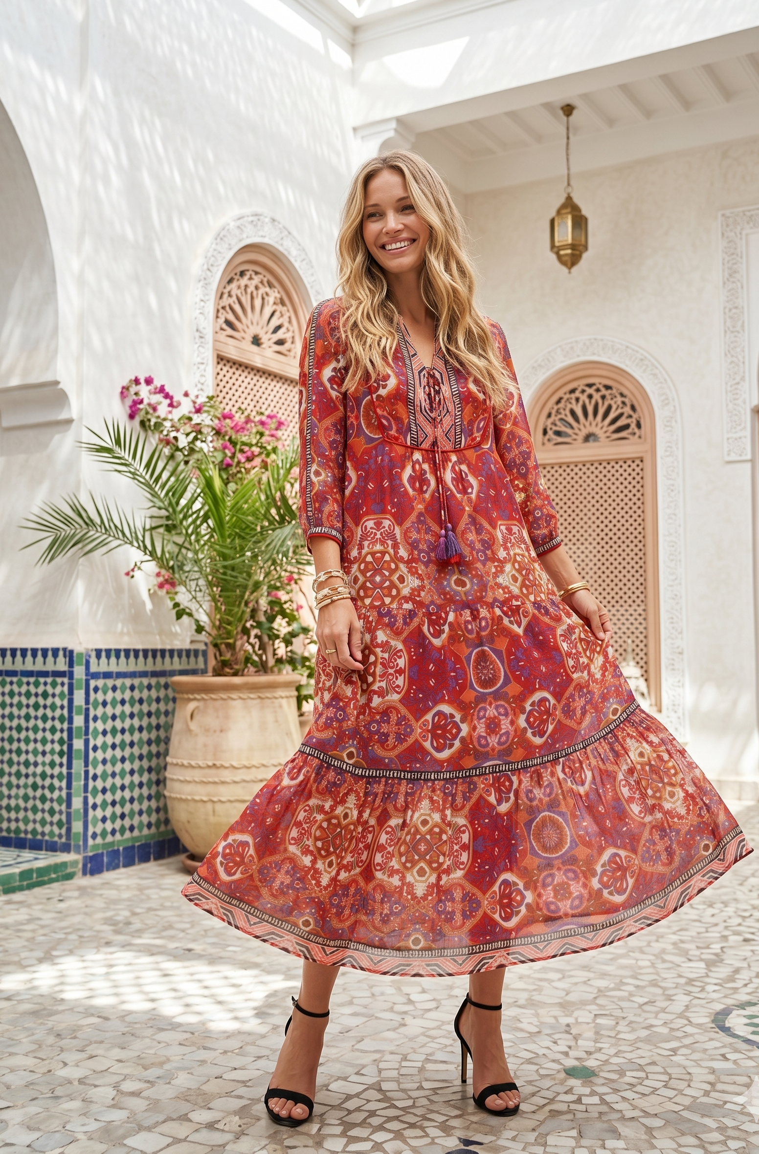 Robe longue imprimée MERCEDES
