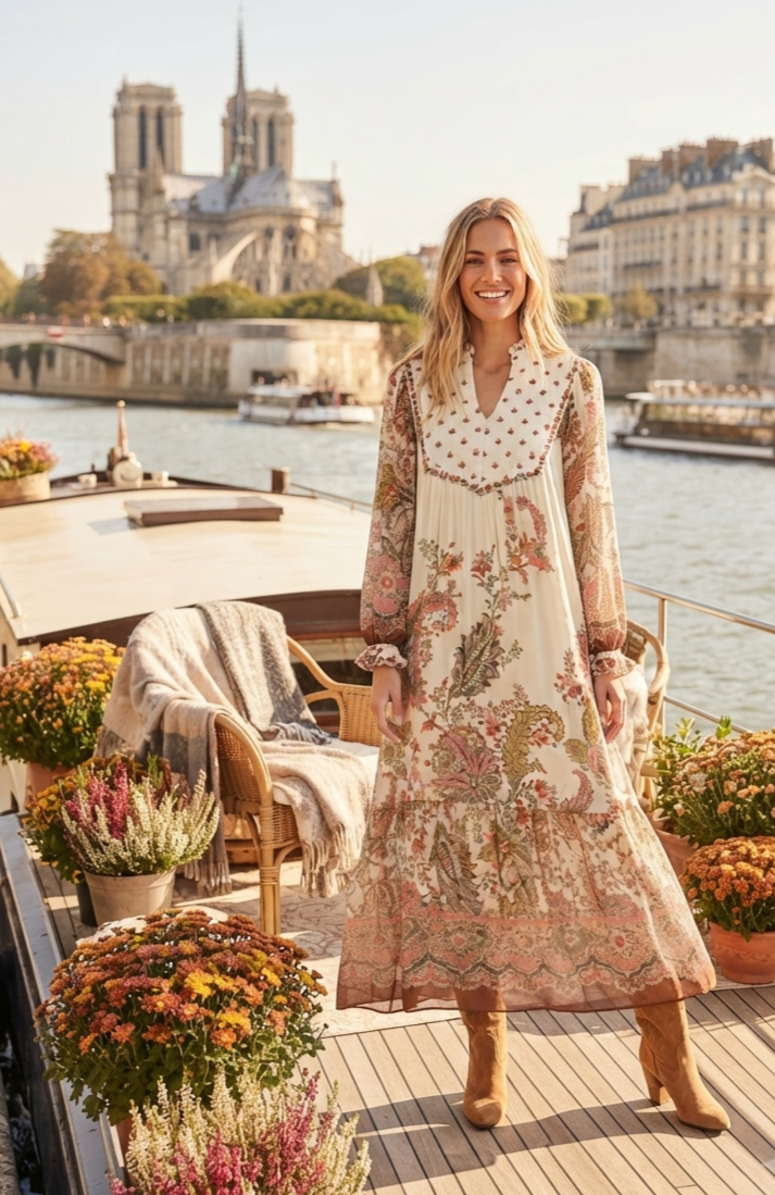Robe longue imprimée FEDORE