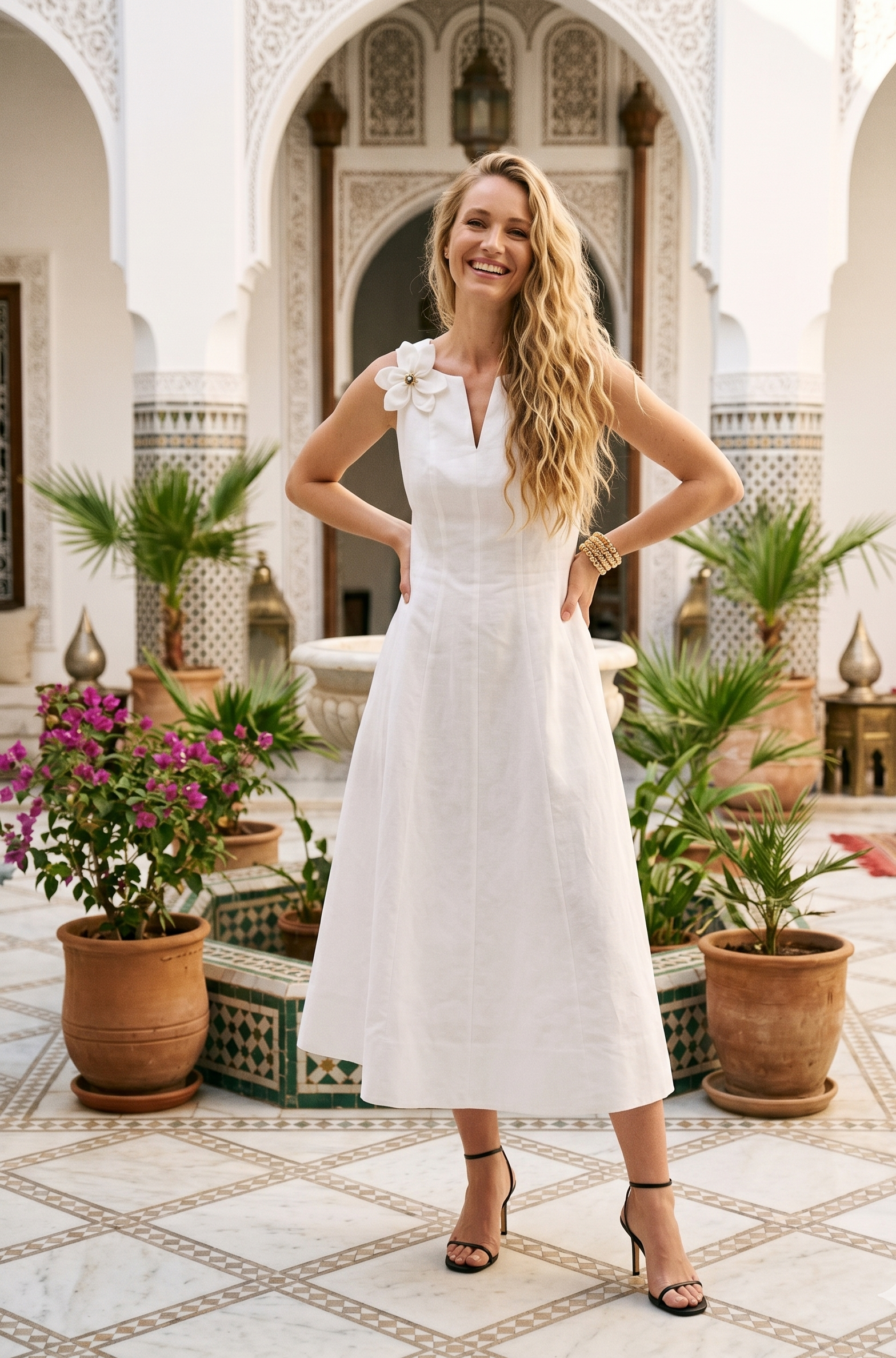 Robe midi unie GWENOLA