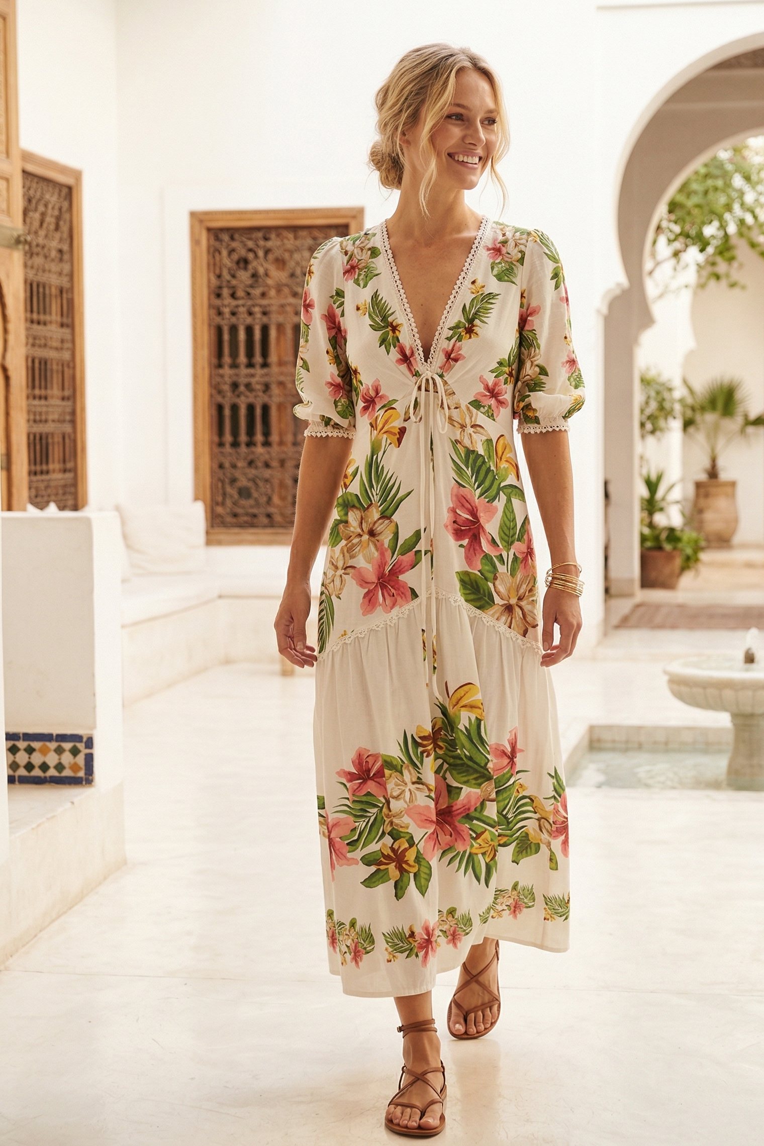 Robe longue imprimée MONIQUE