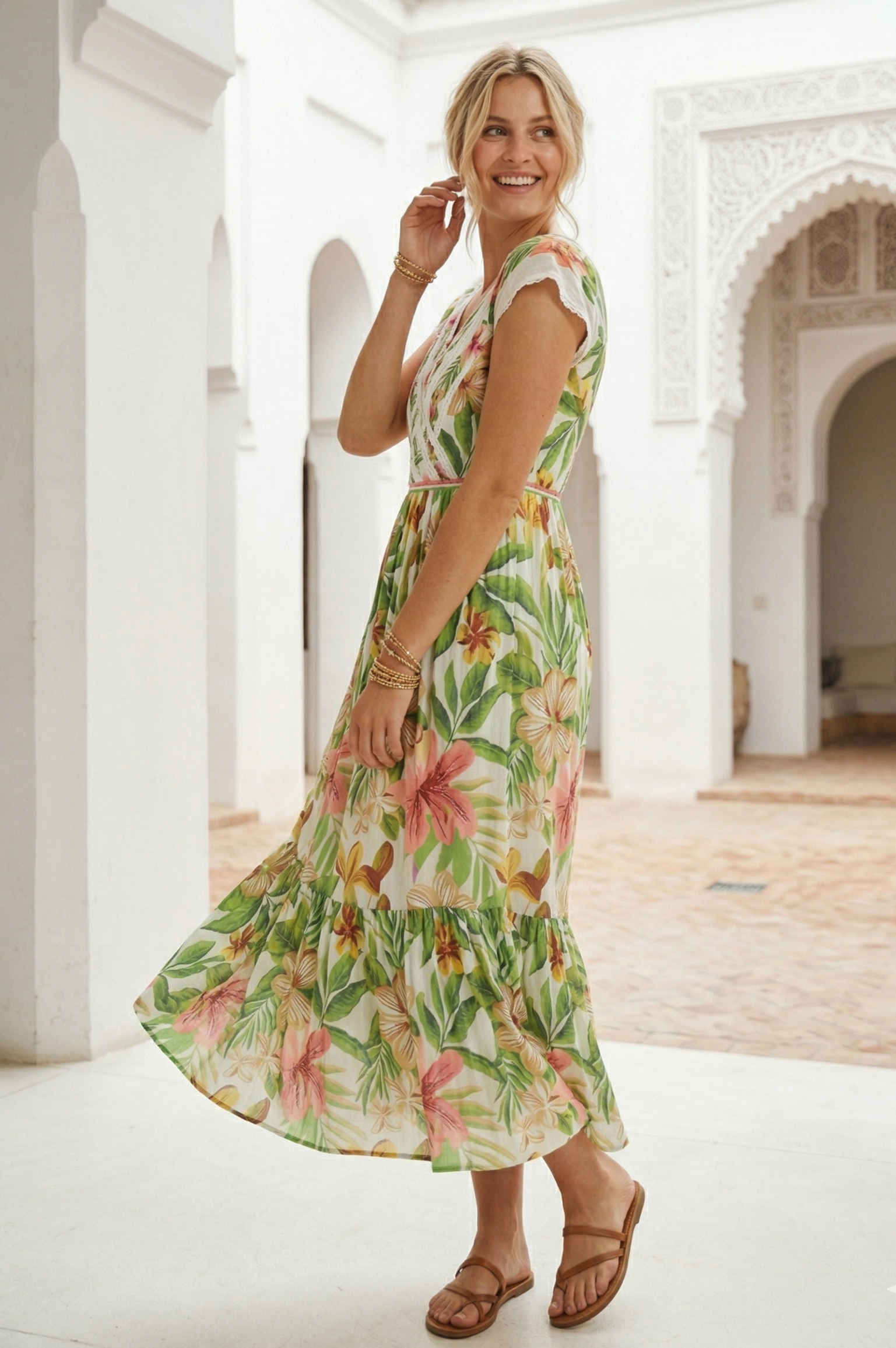 Robe longue imprimée MIRIADE