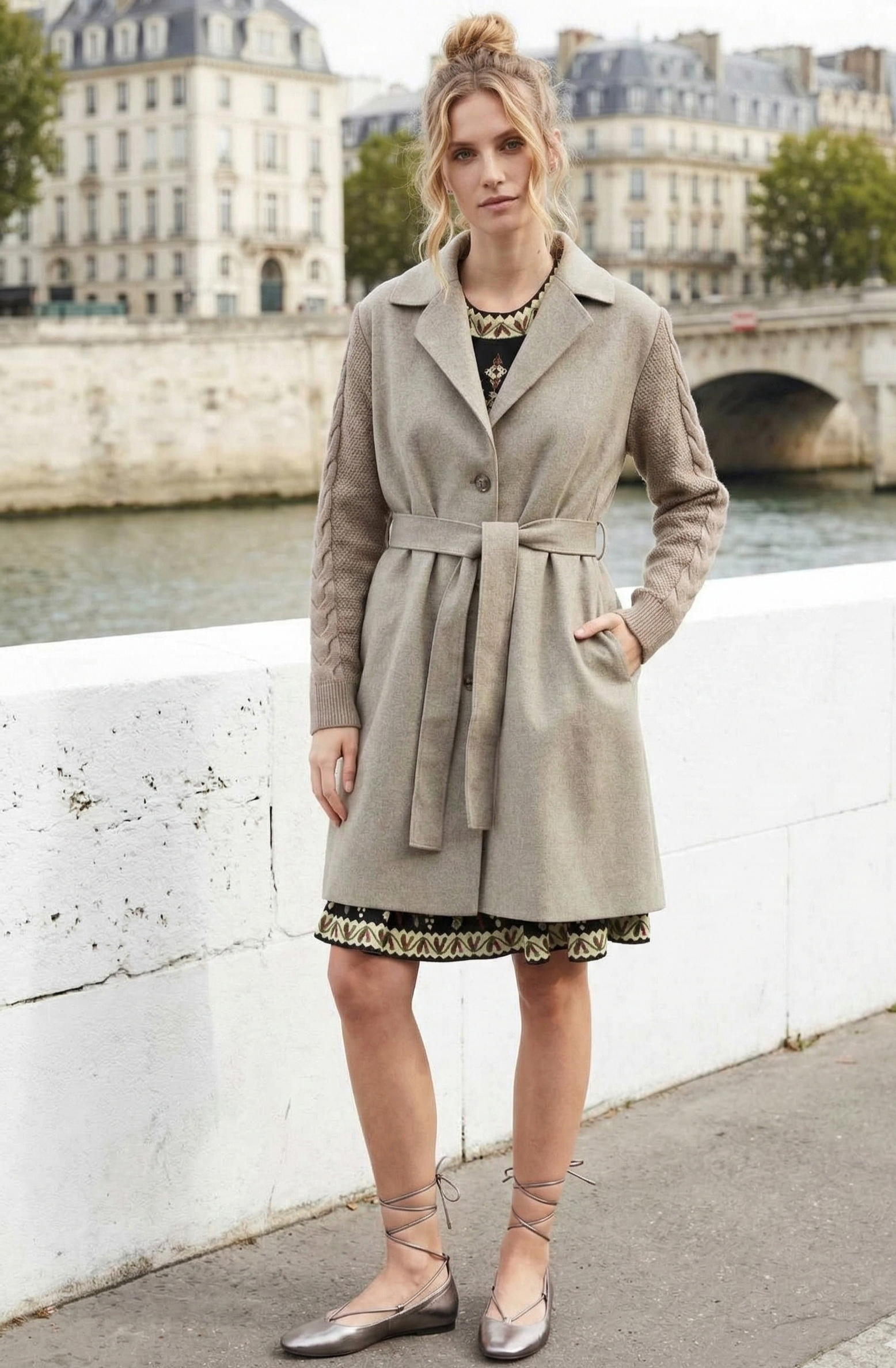 Veste longue ceinturée BEDFORD