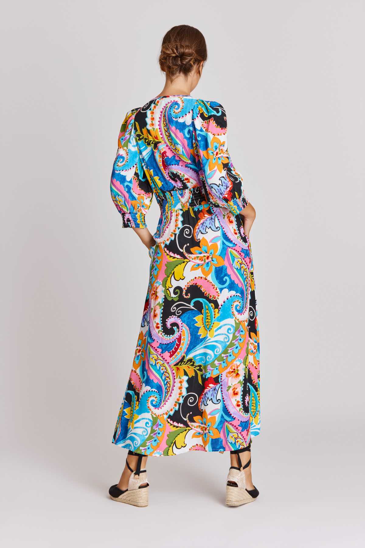 AIKO printed V-neck buttoned dress