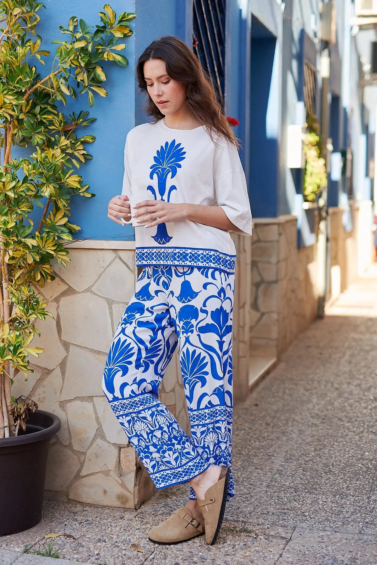 PAIGE elastic waist printed loose pants