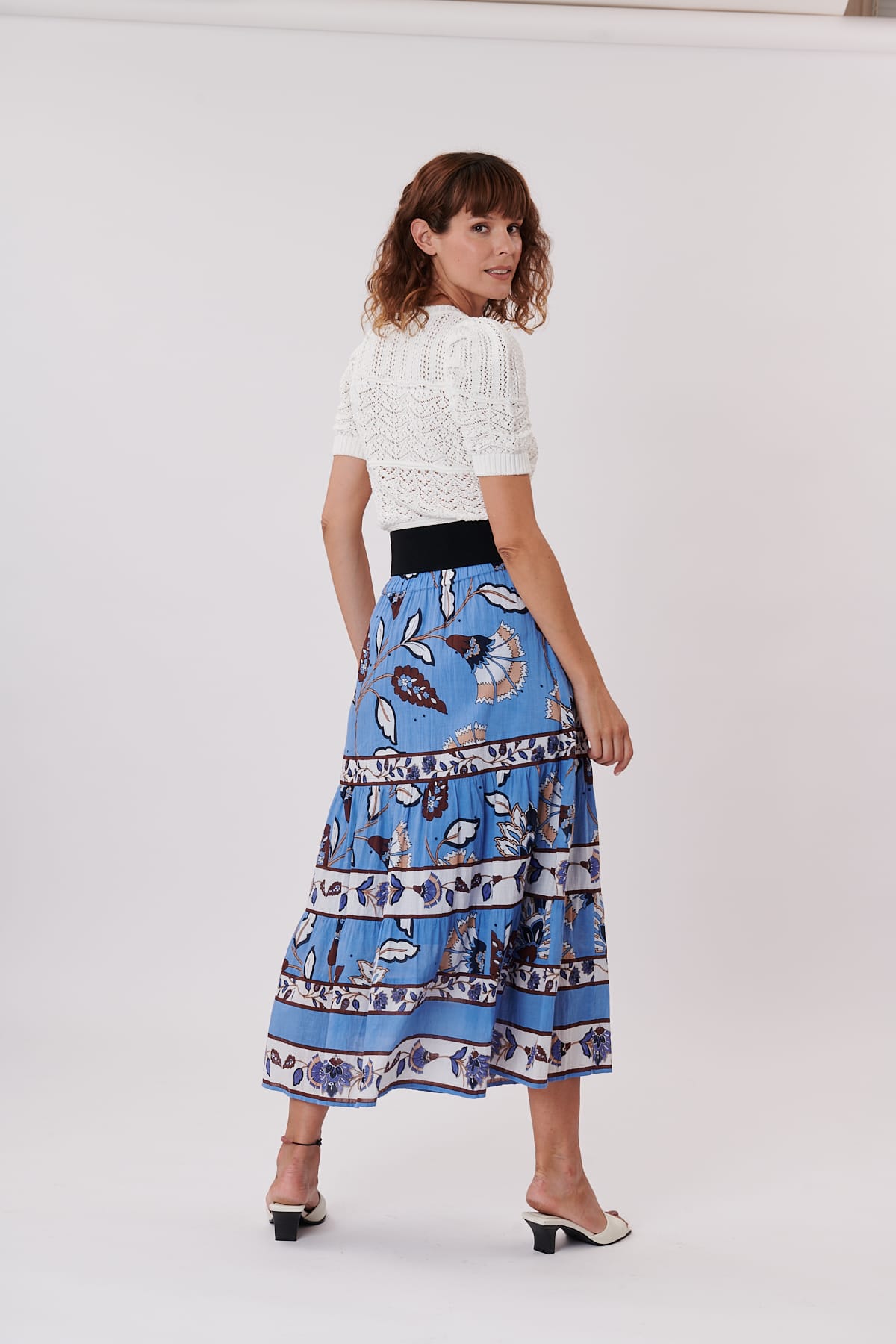Jupe longue avec volants en tulle ondulé Fille, Rose | TWINSET Milano Jupe longue avec volants en tulle ondulé Fille, Rose | TWINSET Milano