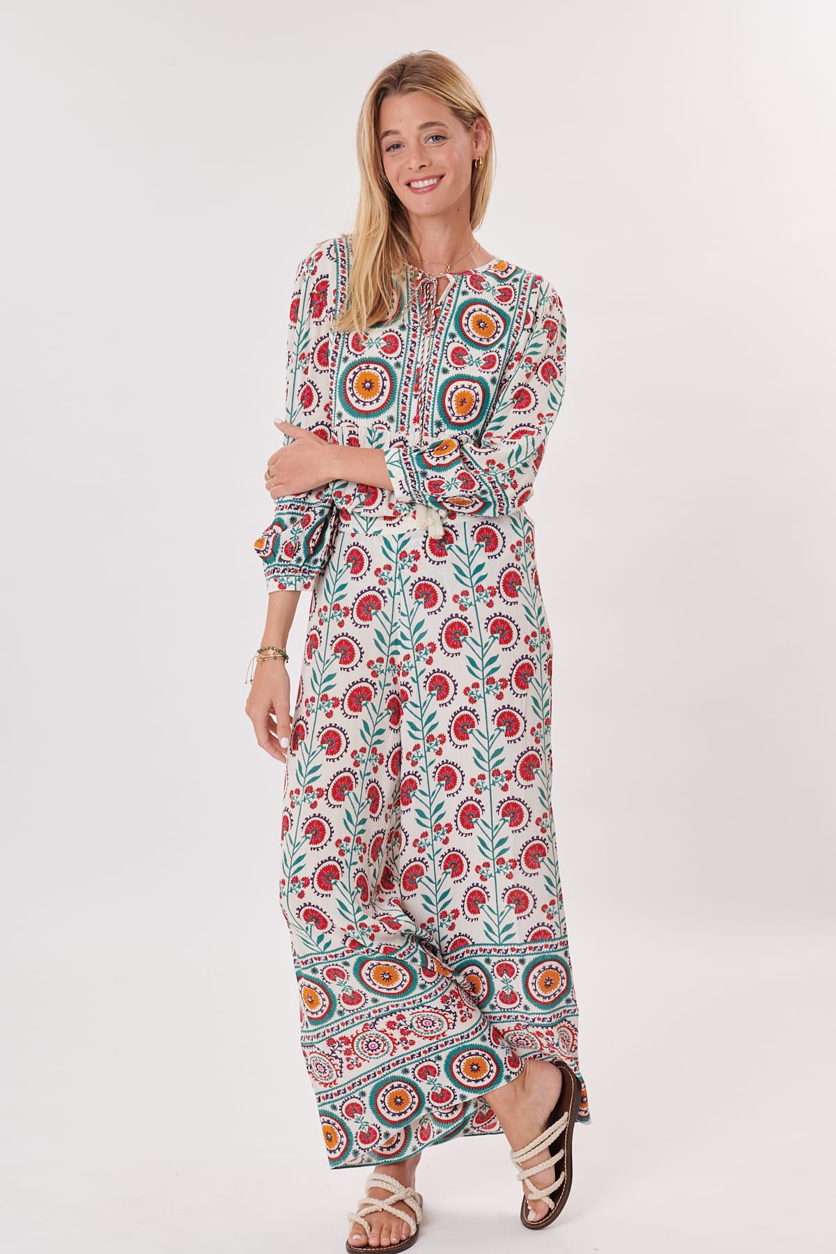 derhy Pantalon ample imprimé taille élastique PANTOMINE