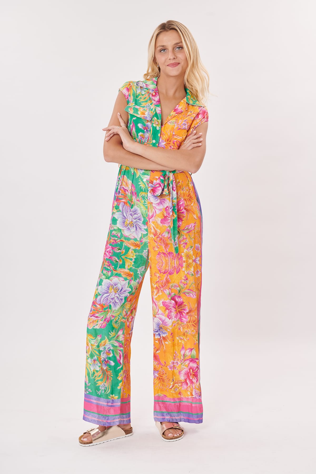 derhy Combinaison imprimée floral col en V INDIA