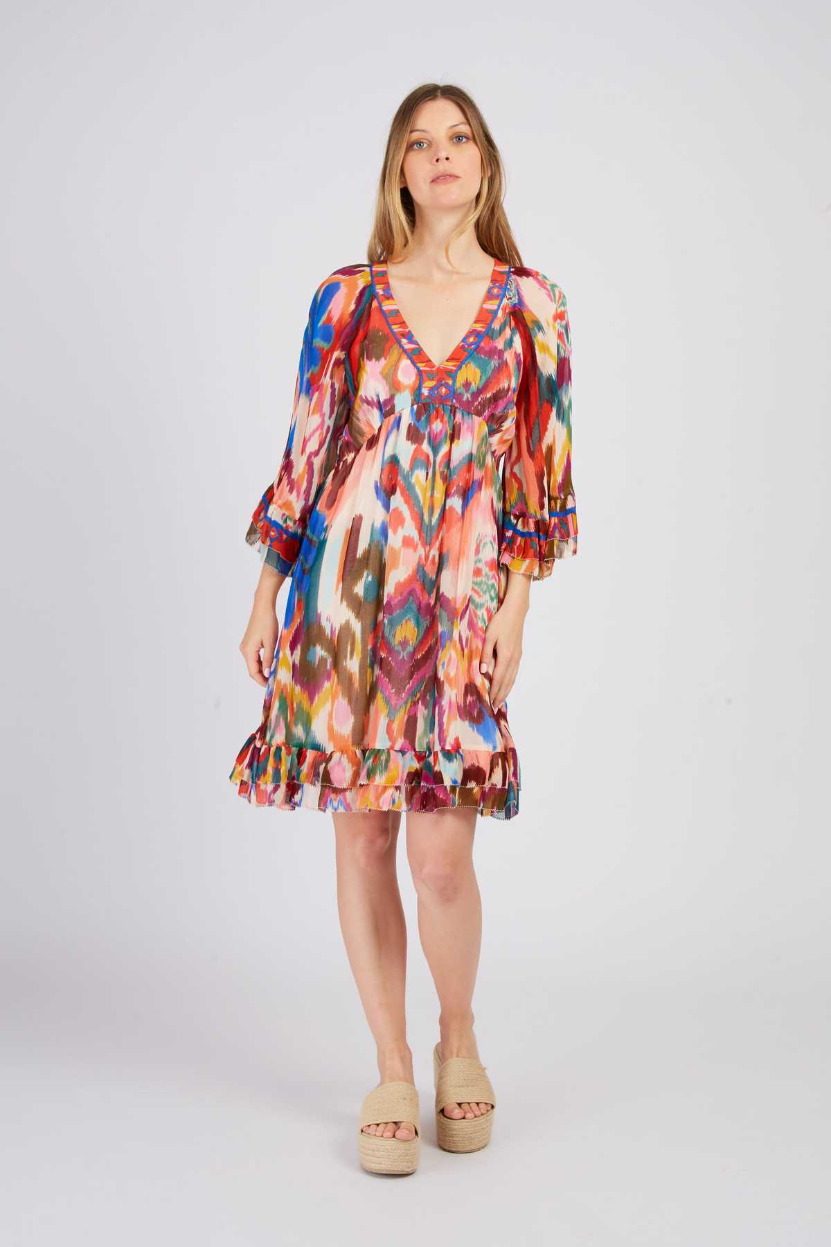 derhy Robe courte imprimée fluide PACOTILLE