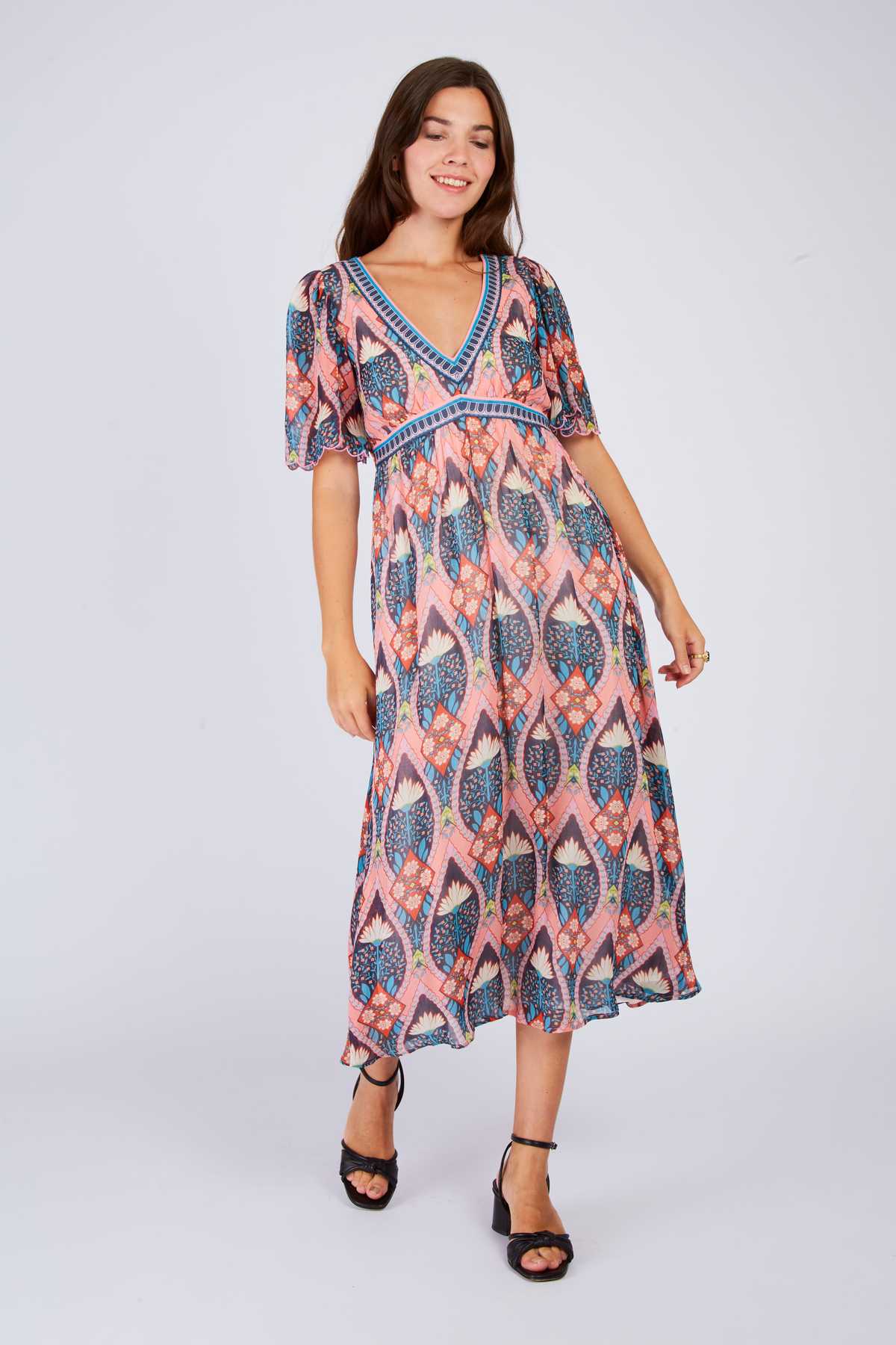 derhy Robe longue imprimée PAPYRUS