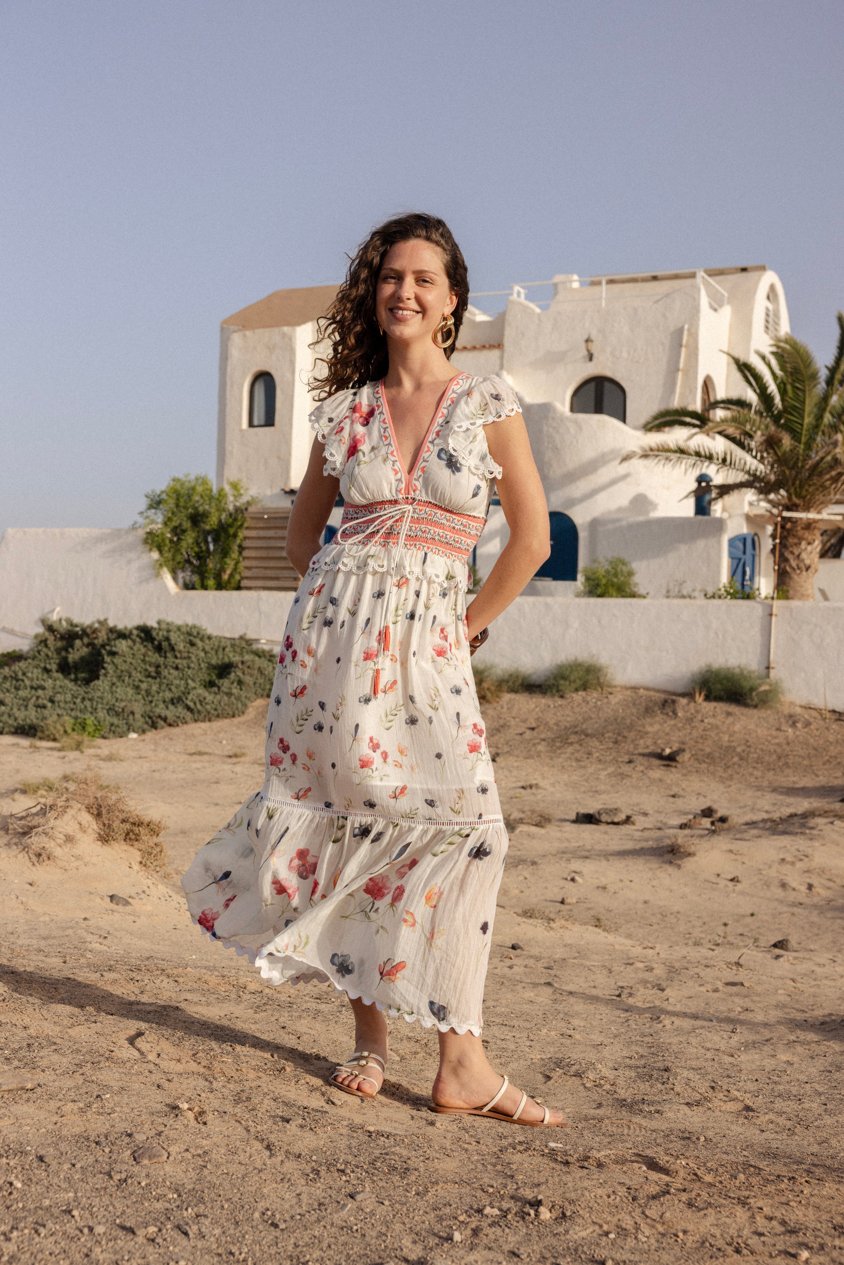 derhy Robe longue imprimée PATRIMONIO