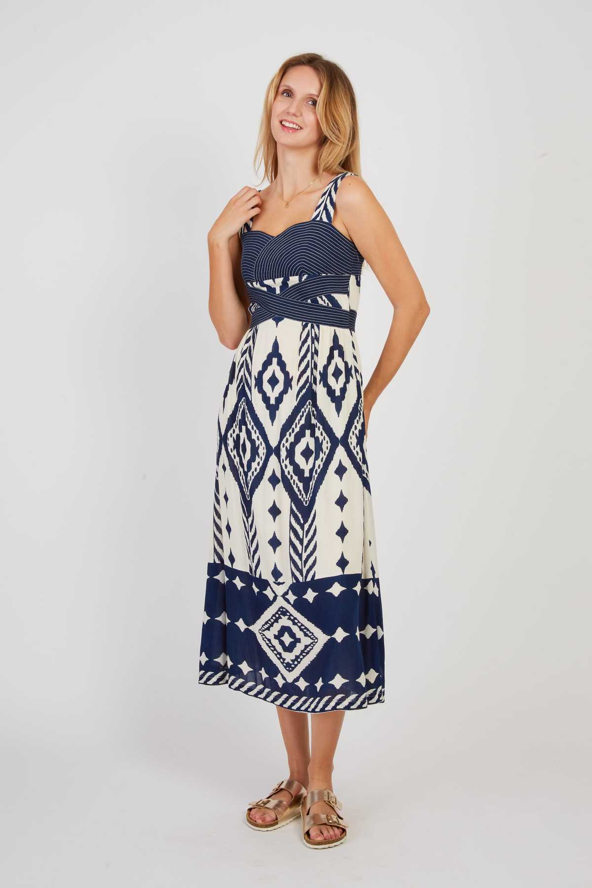 derhy Robe mi longue imprimée PERROQUET