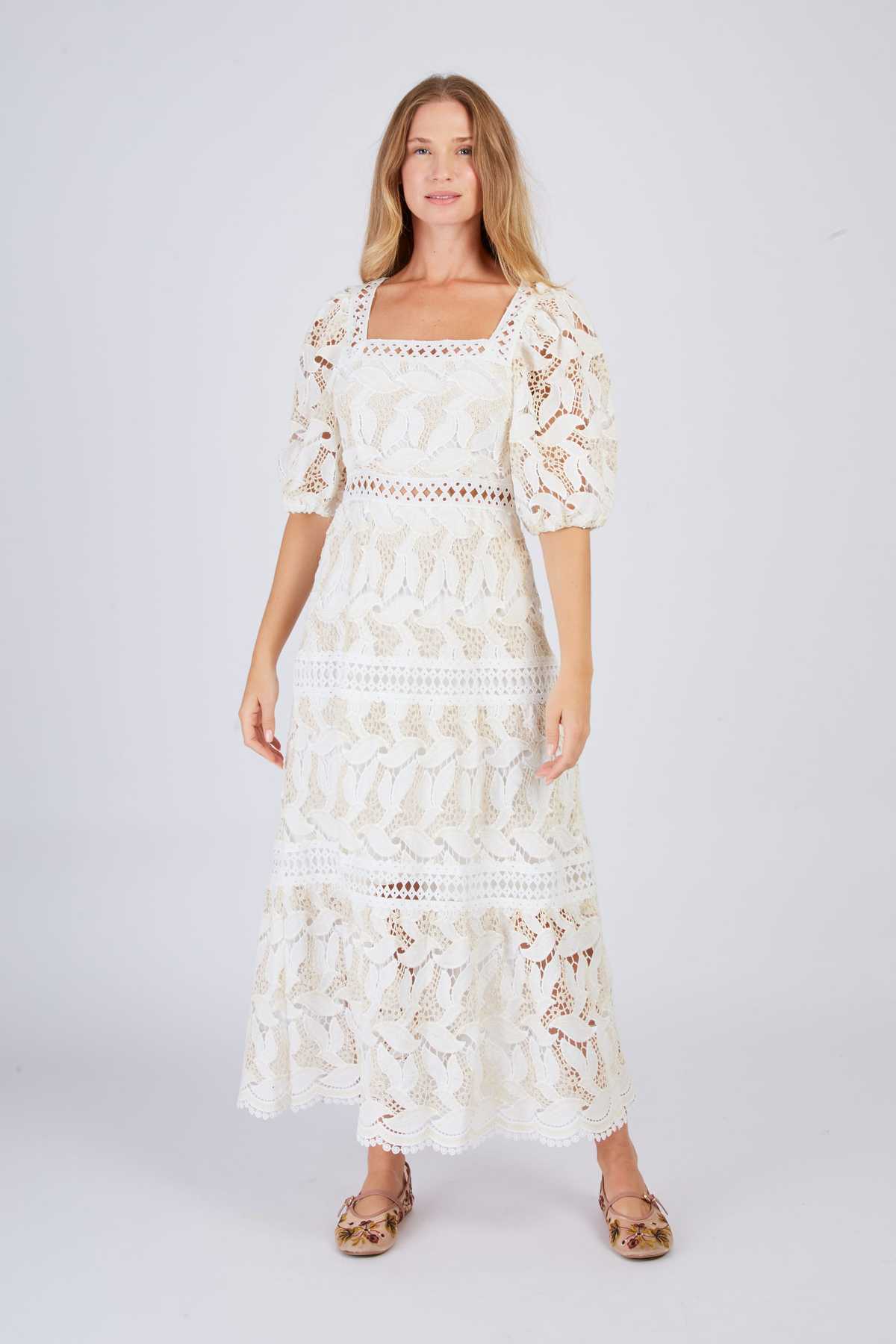 derhy Robe longue en dentelle CASSIOPEE