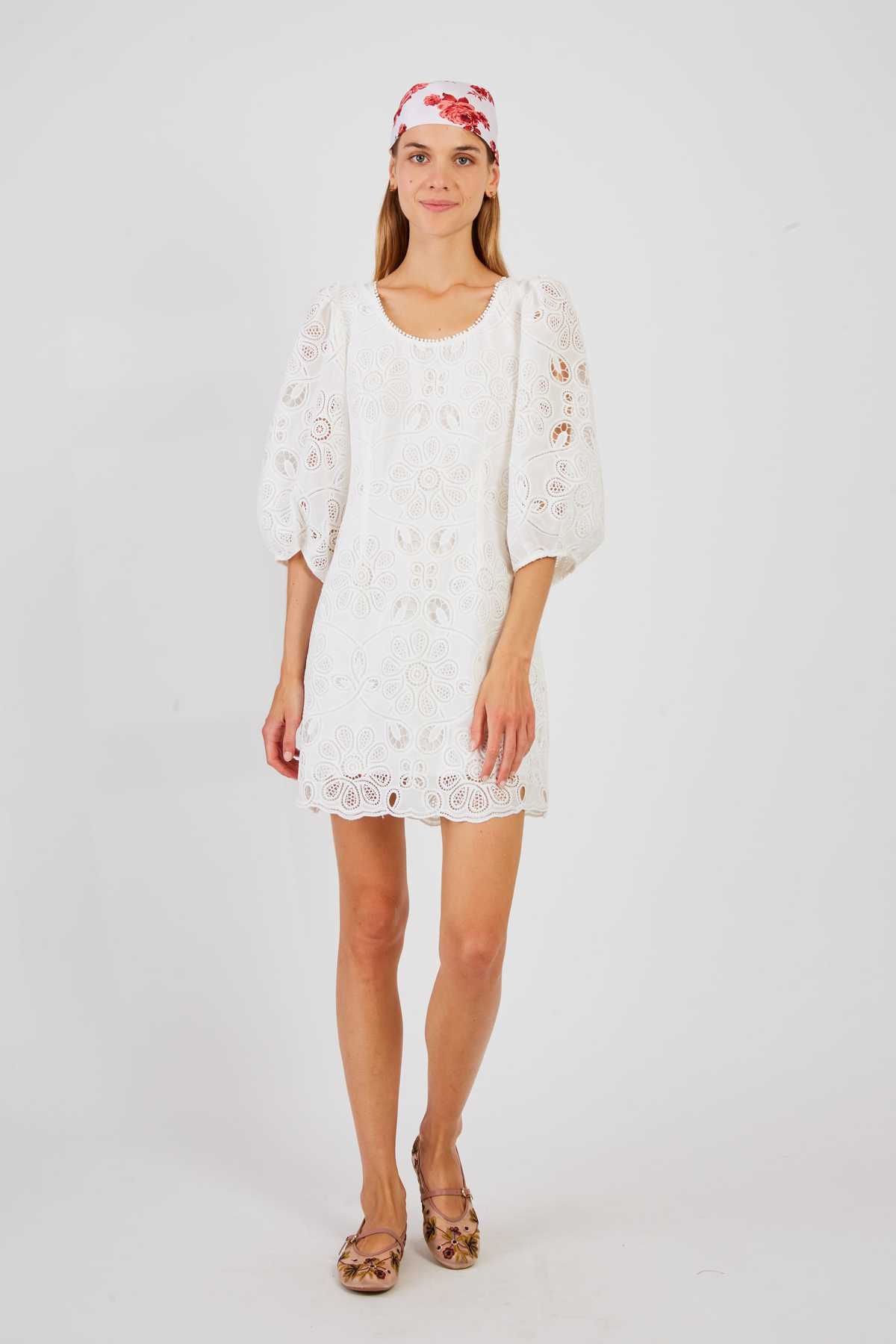 derhy Robe courte unie en dentelle CATHY