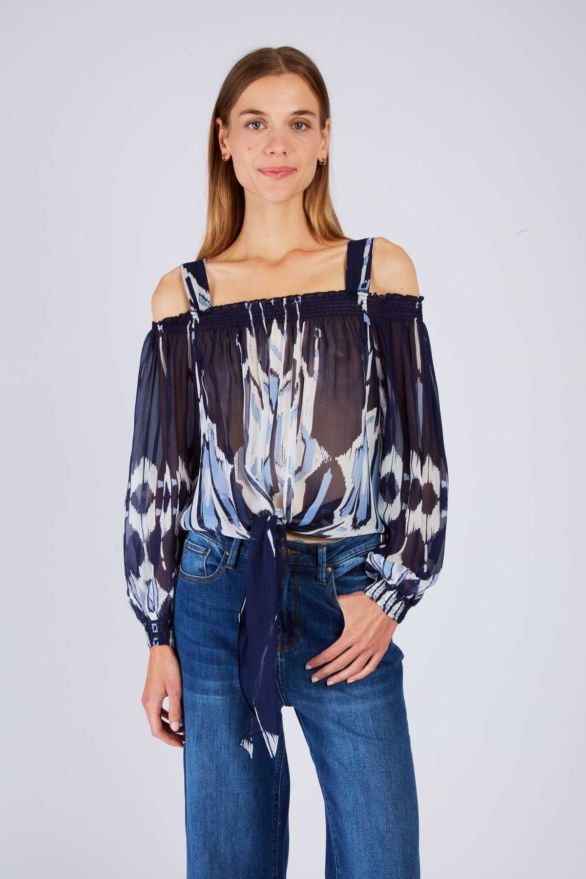 derhy Top épaules dénudées imprimé LAGUNE