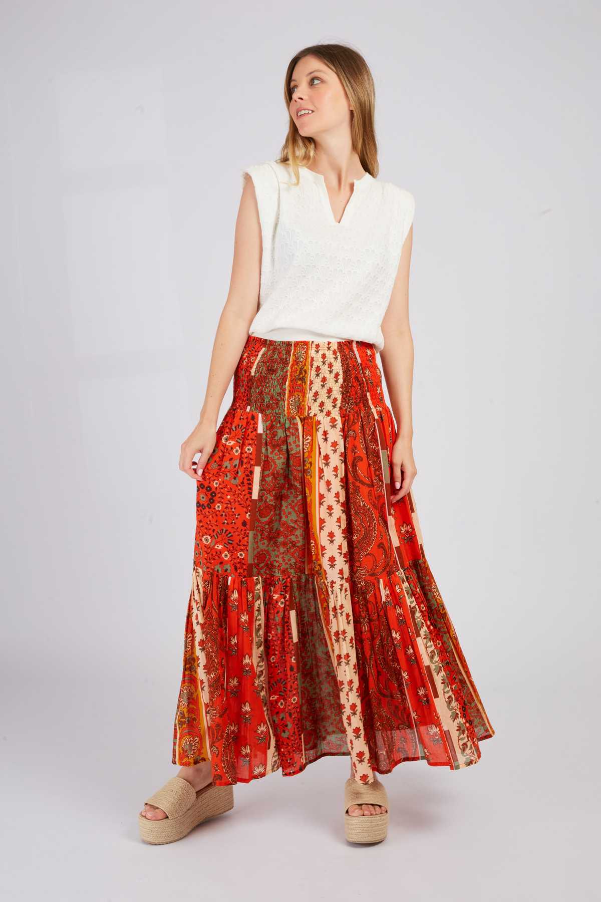 derhy Jupe longue à volant ACAENA