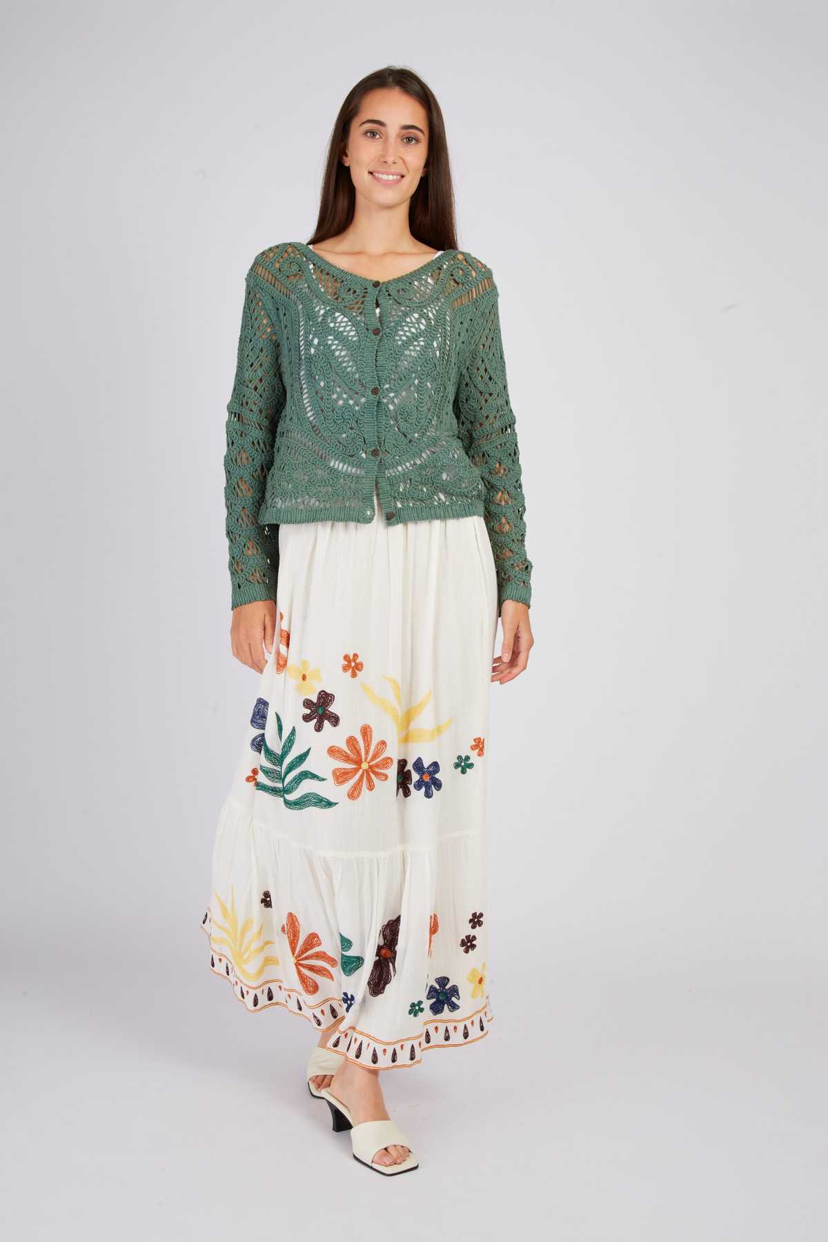 derhy Jupe longue brodée ALBI