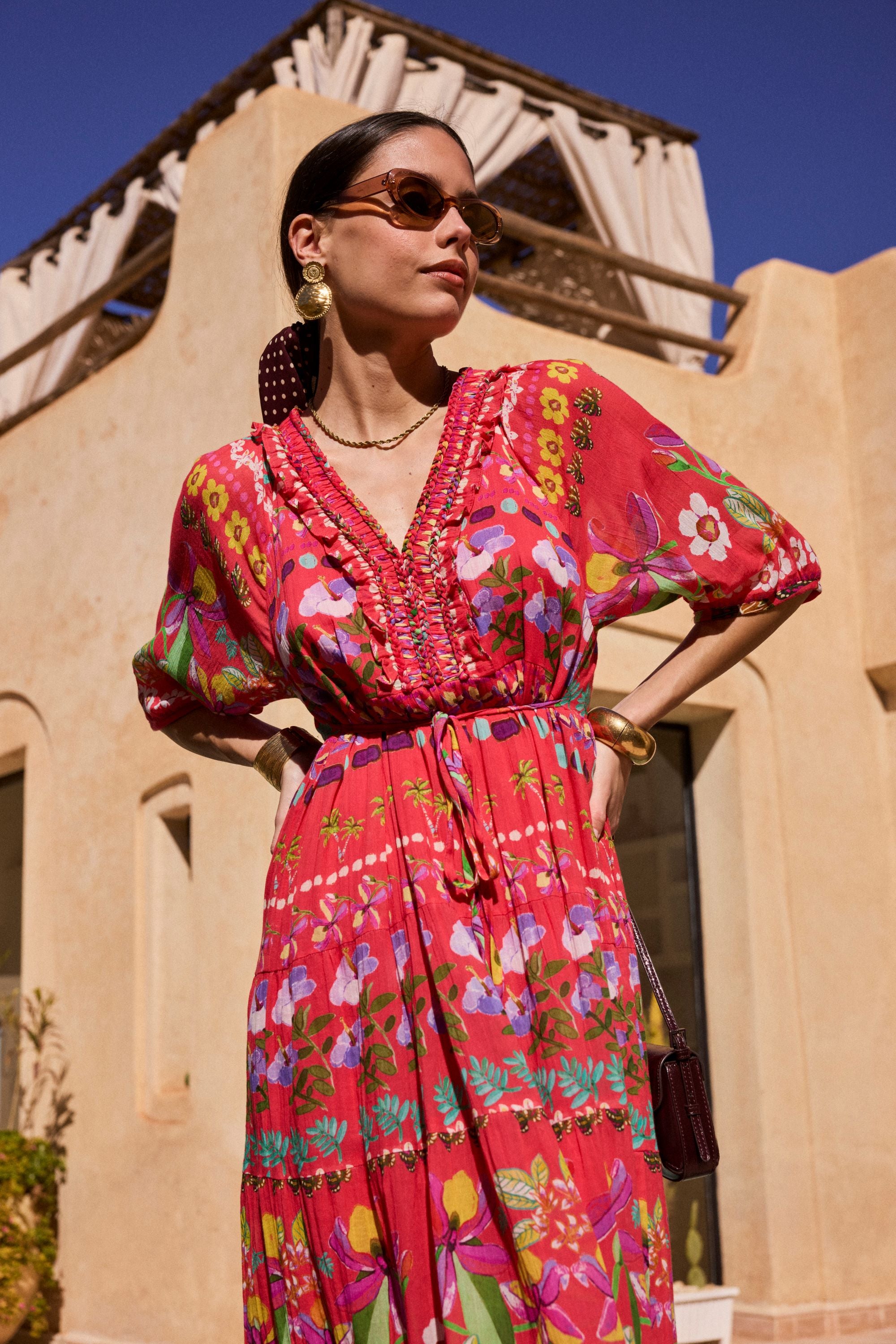 Robe midi imprimée MELINA