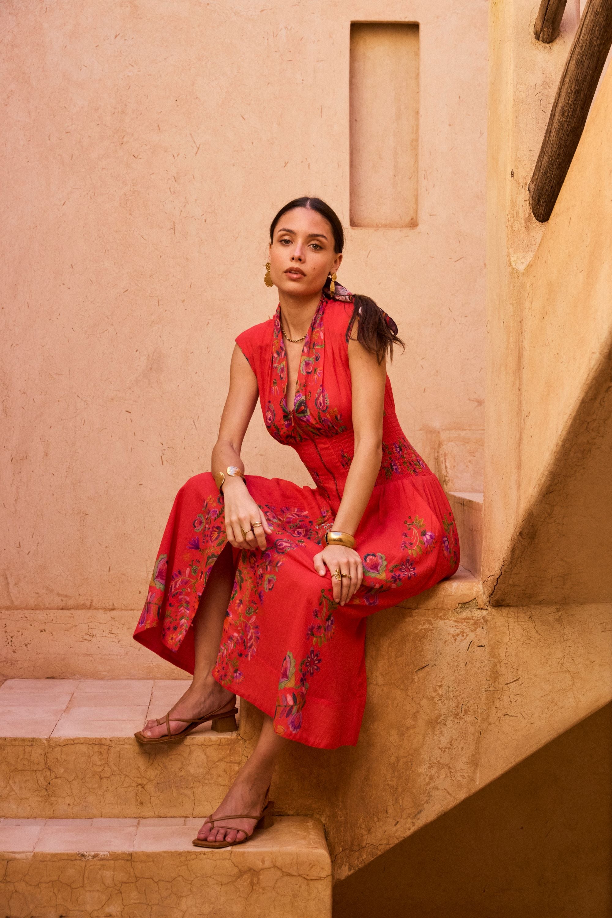 Robe longue imprimée MOUFETTE