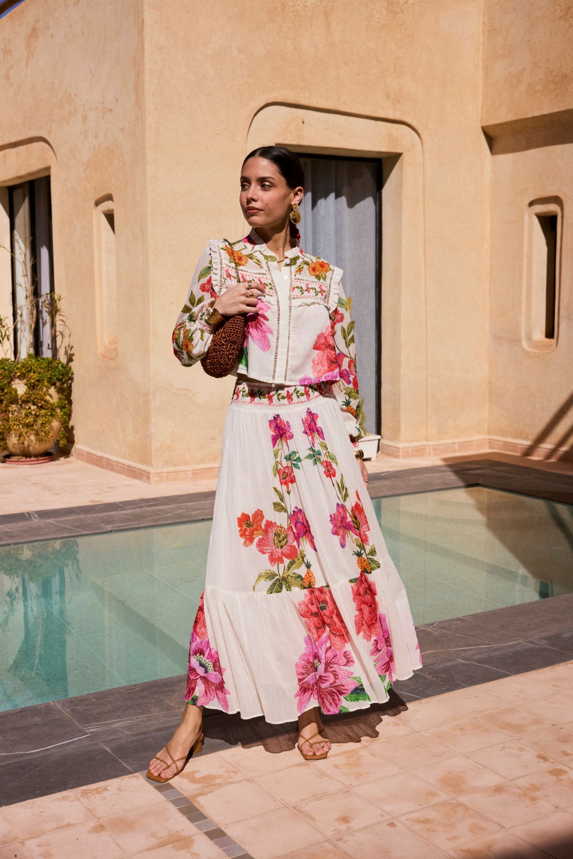 Jupe longue imprimée DOMINIQUE