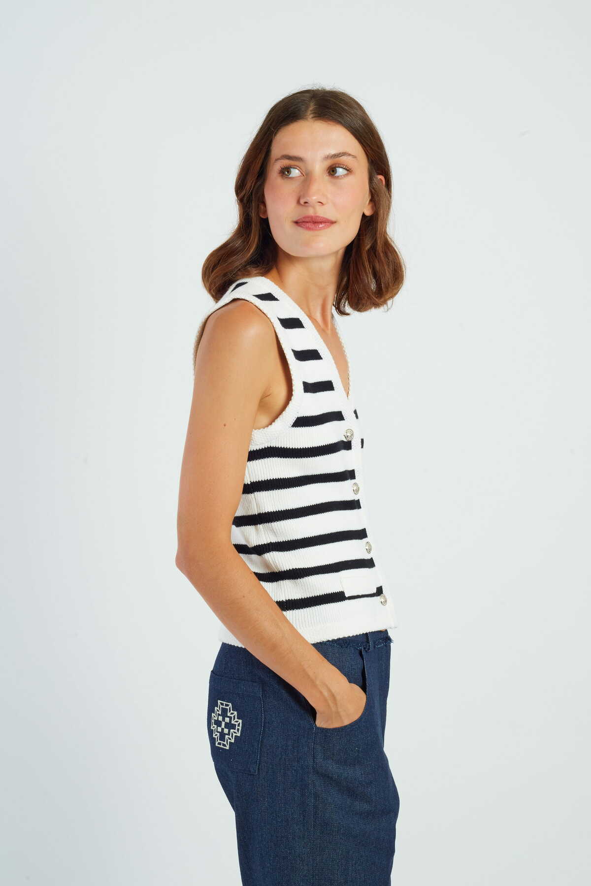 GILET MAILLE PHILAE - René Derhy ref:P645018