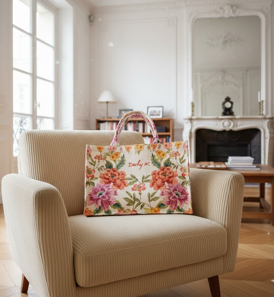 Sac cabas motif floral RENNES