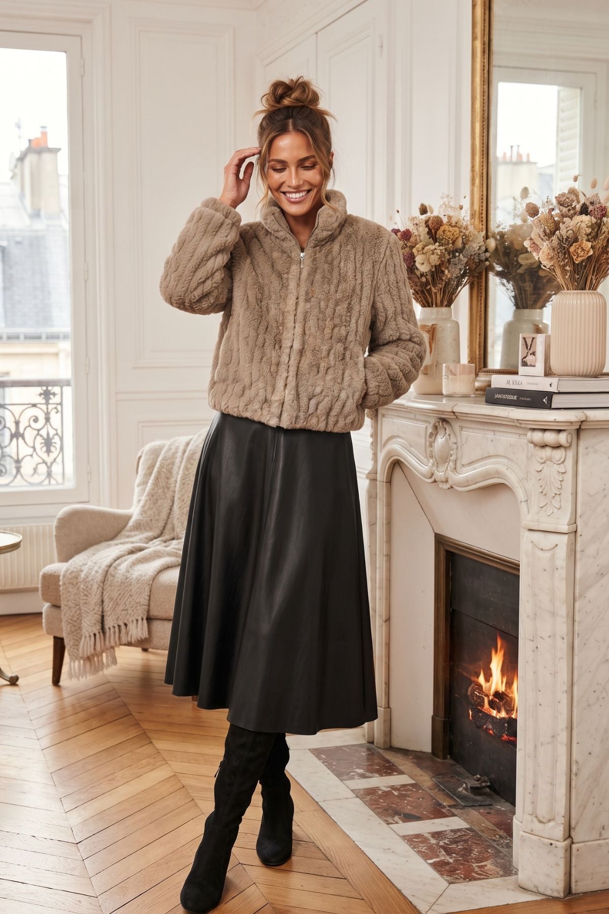 Veste courte en fausse fourrure GLADYS