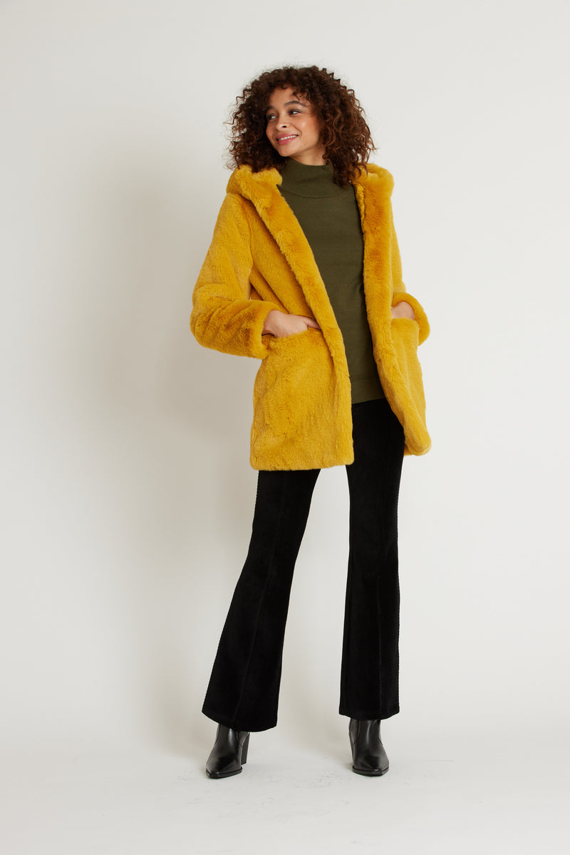 Manteau fausse fourrure à capuche NAOMI
