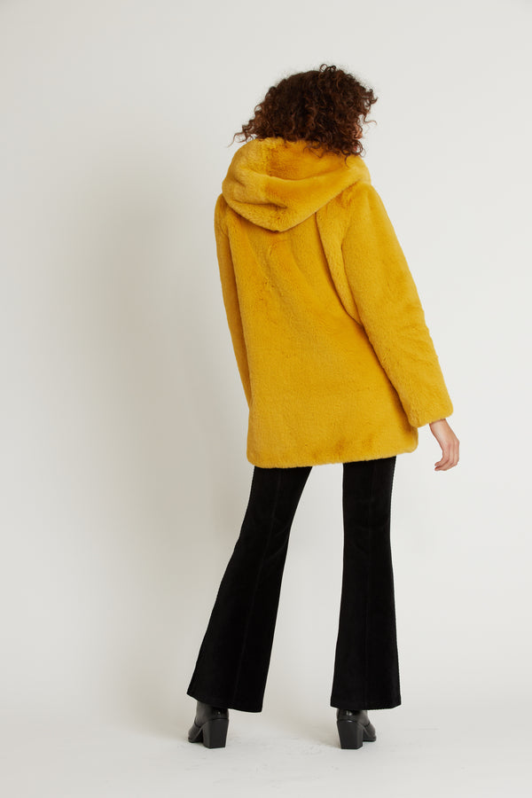 Manteau fausse fourrure à capuche NAOMI