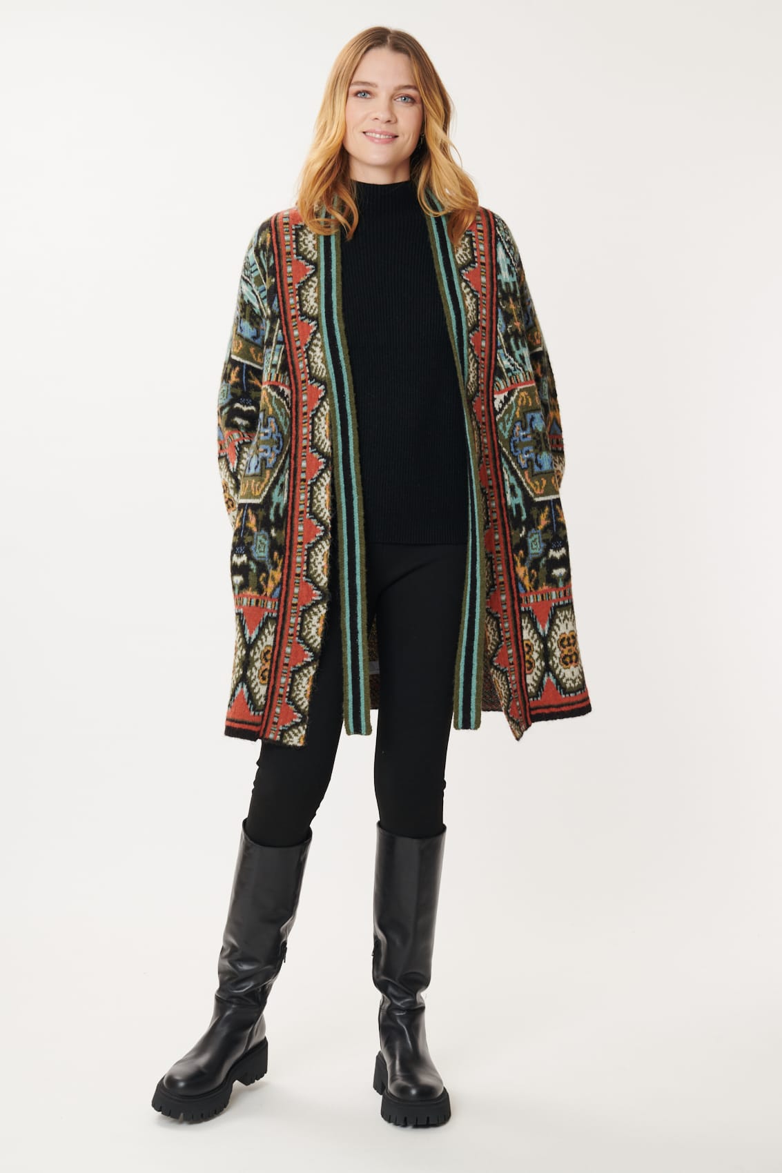 Gilet Cardigan Vintage René Derhy - Taille S - Laine Multicolore - Occasion Très Bon État