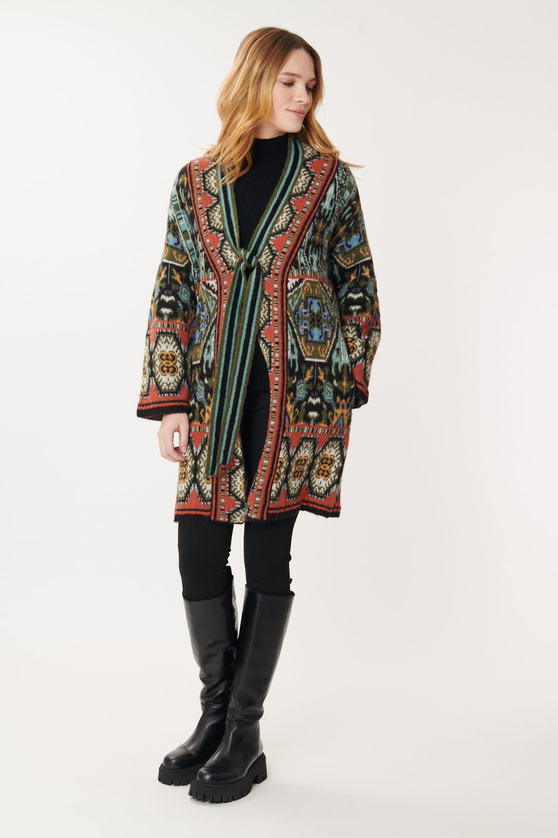 Gilet en laine aux motifs graphiques multicolore vintage 90s René Derhy - France Gilet en laine aux motifs graphiques multicolore vintage 90s René Derhy - France