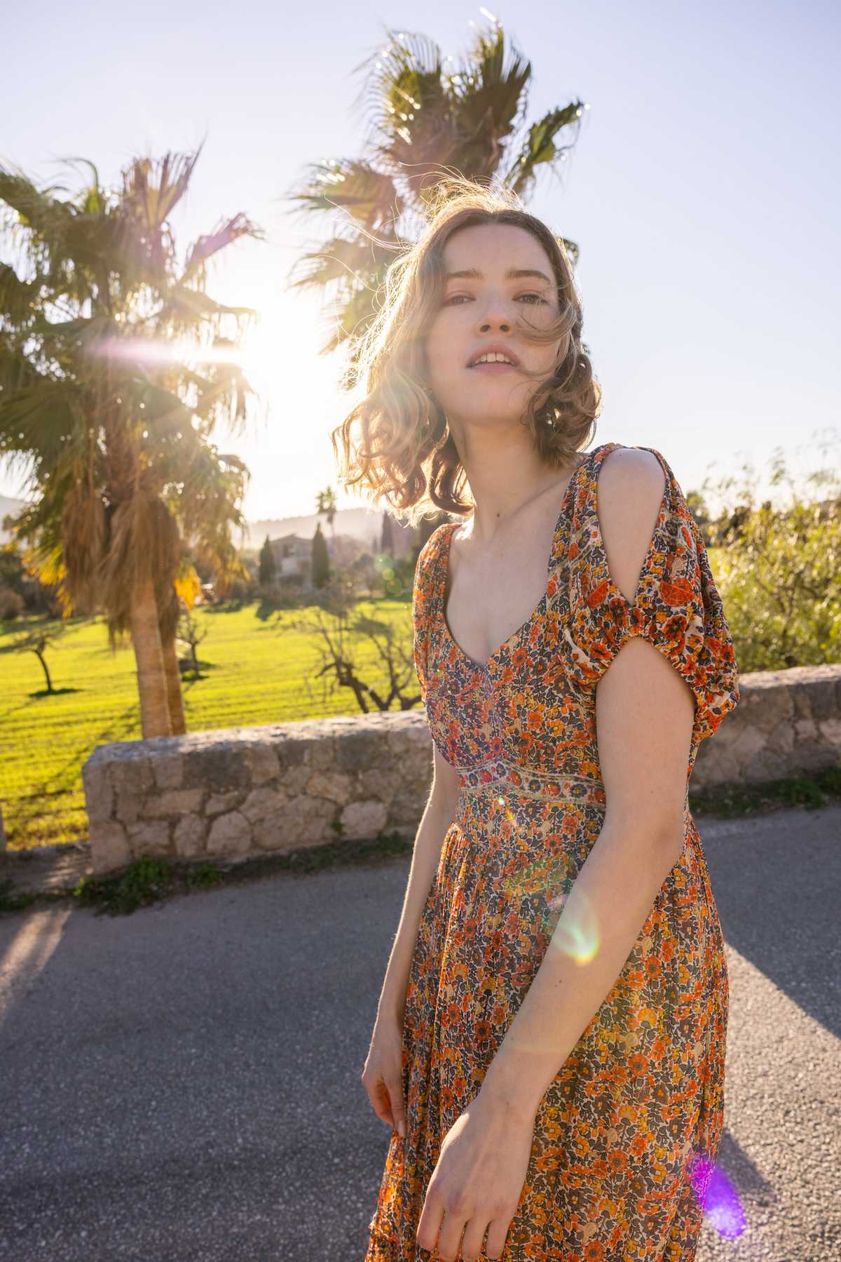 Robe longue en voile viscose imprimé AMELINE