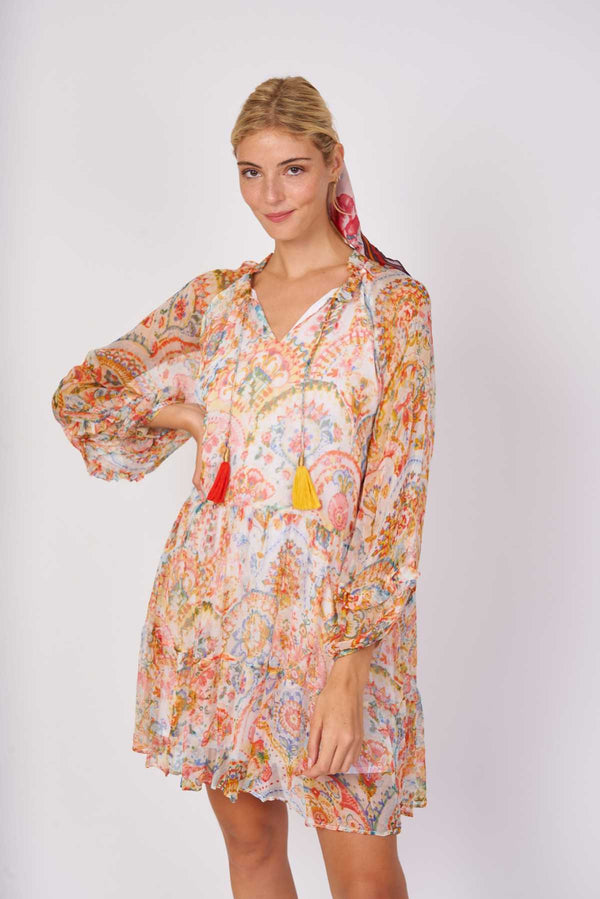 Coton Du Monde Robe longue femme été dos nu SORAYA imprimé tropical vert Coton Du Monde Robe longue femme été dos nu SORAYA imprimé tropical vert