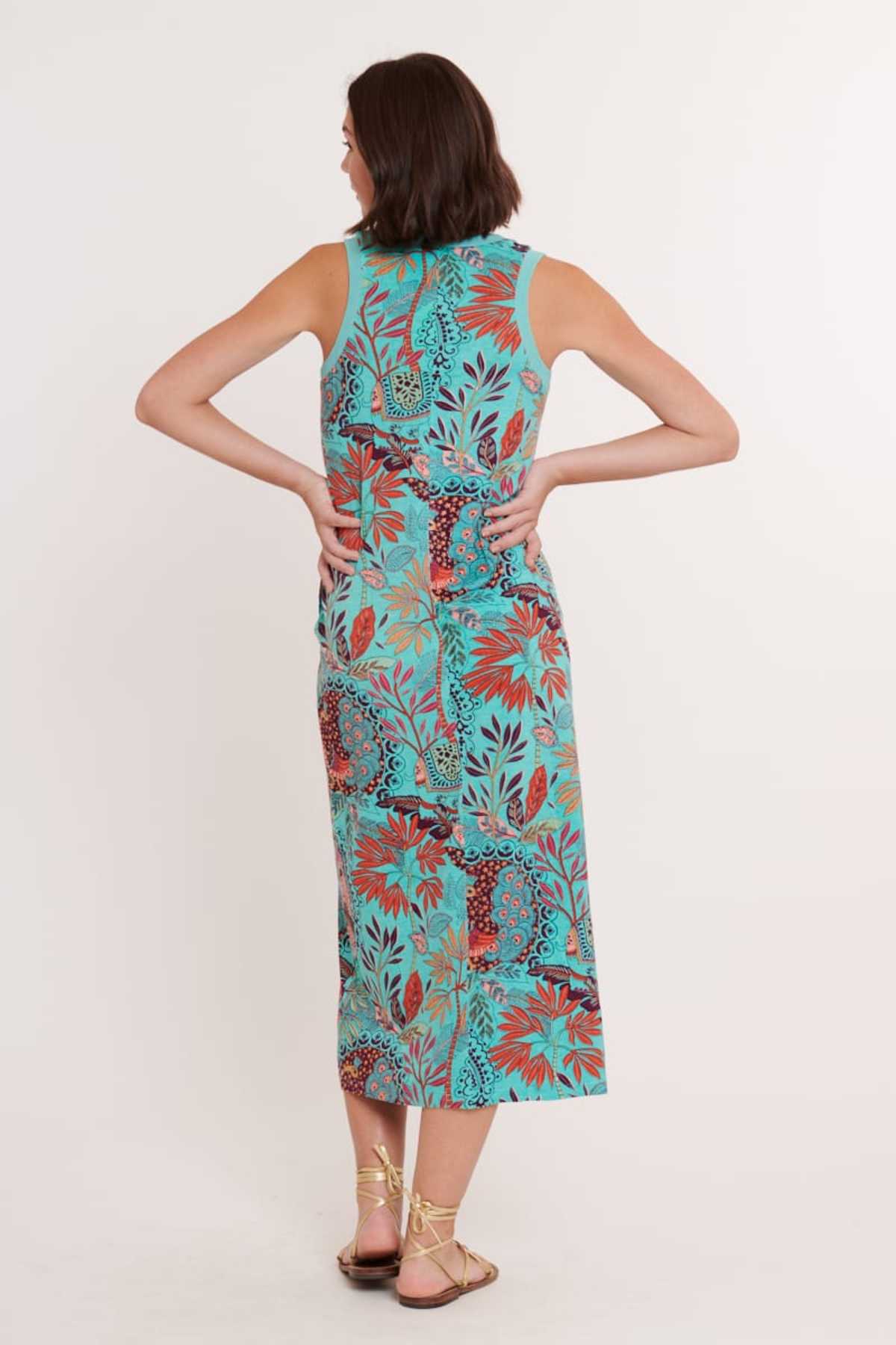 CAMINATA sleeveless printed long dress