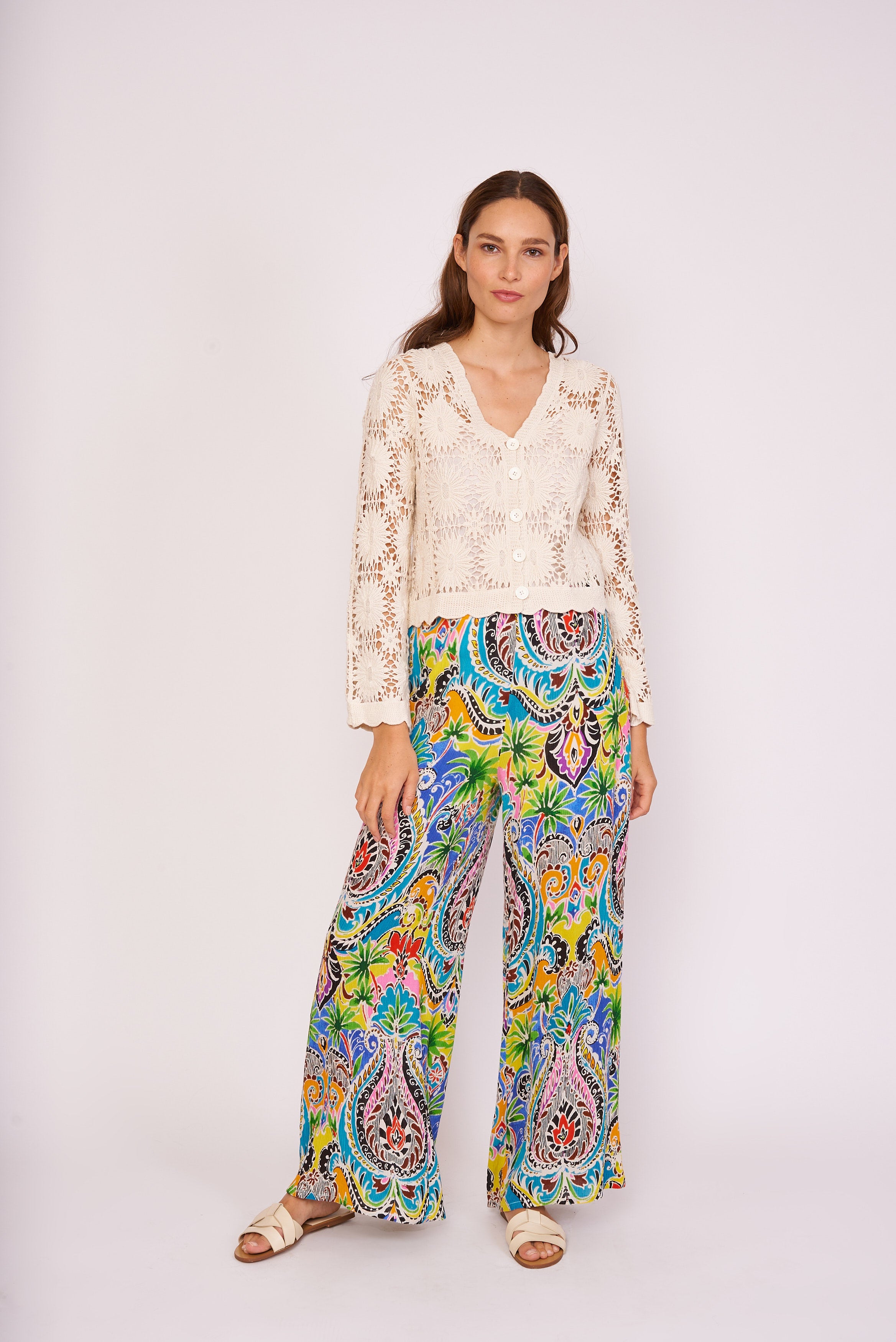 JACLYN viscose printed loose pants