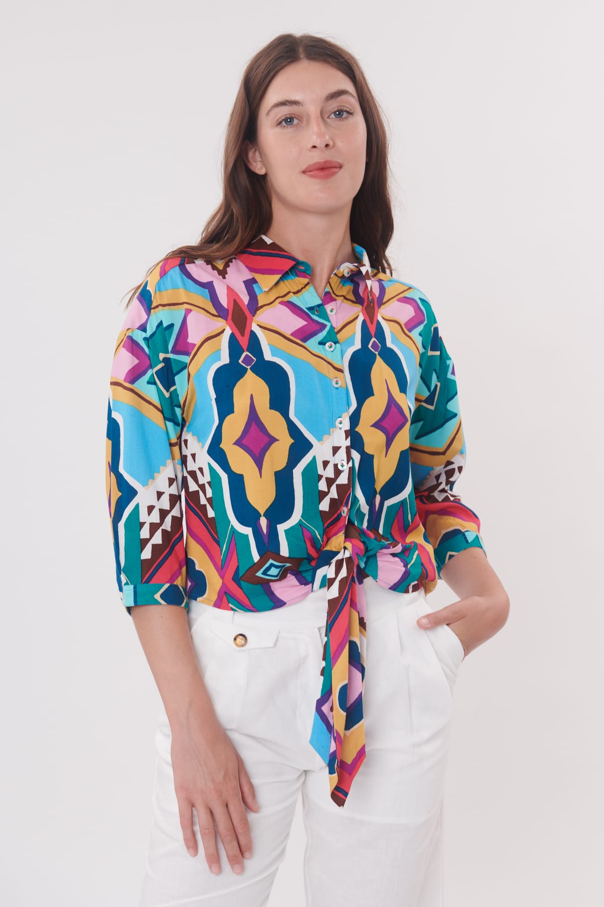 derhy Chemise courte imprimée manches 3/4 REX